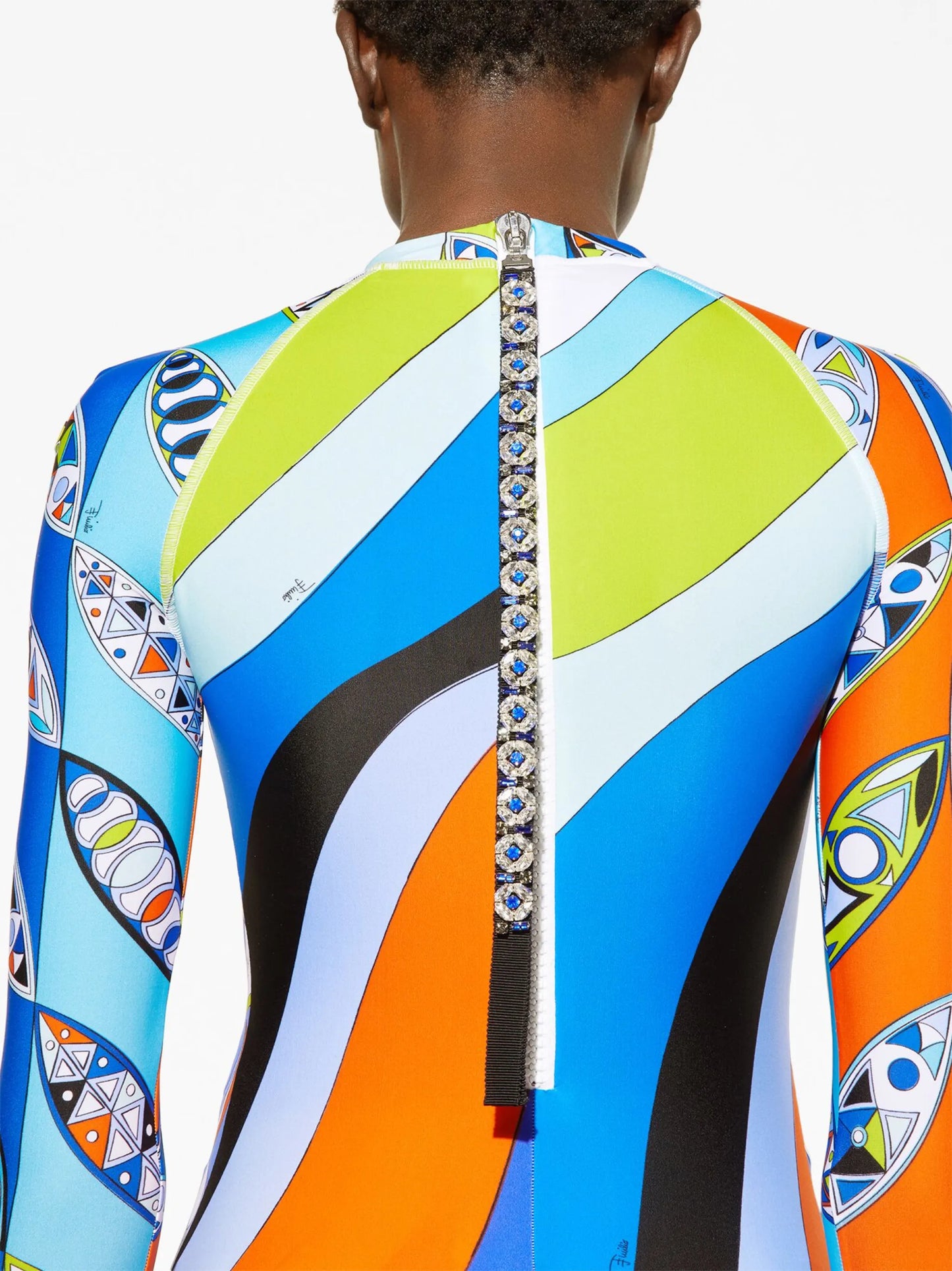 abstract-print long-sleeved top