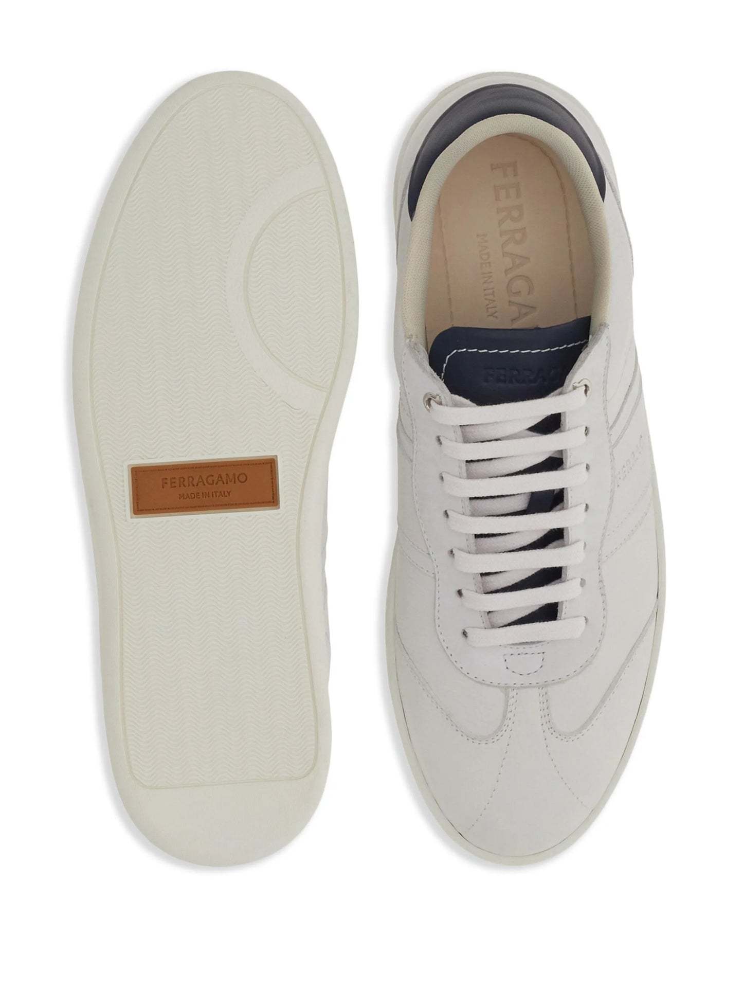 logo-embossed panelled sneakers
