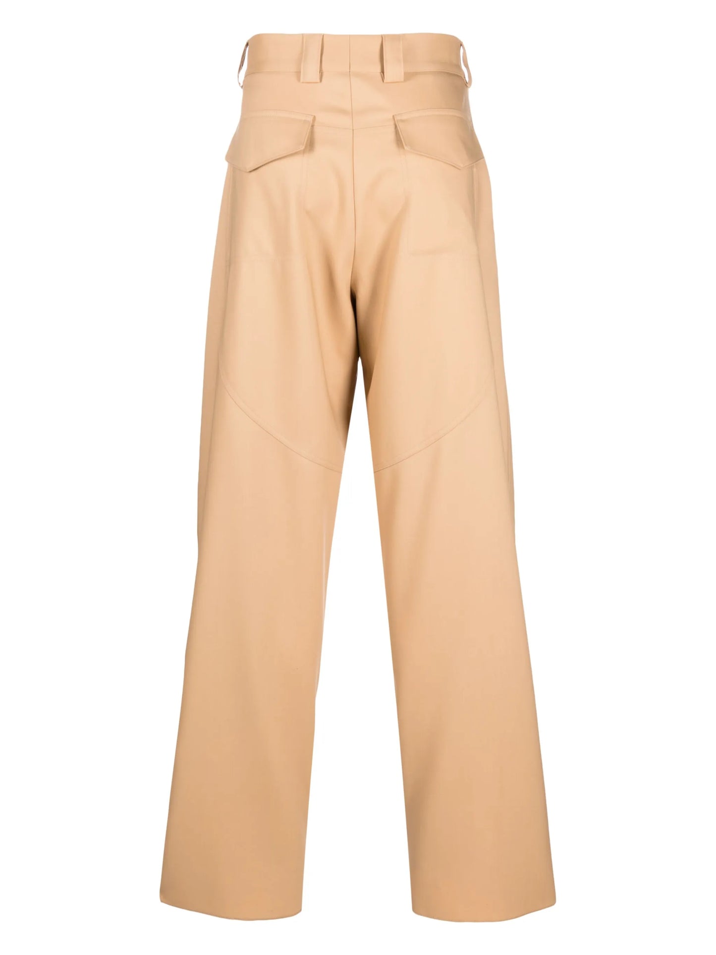 straight-leg wool trousers