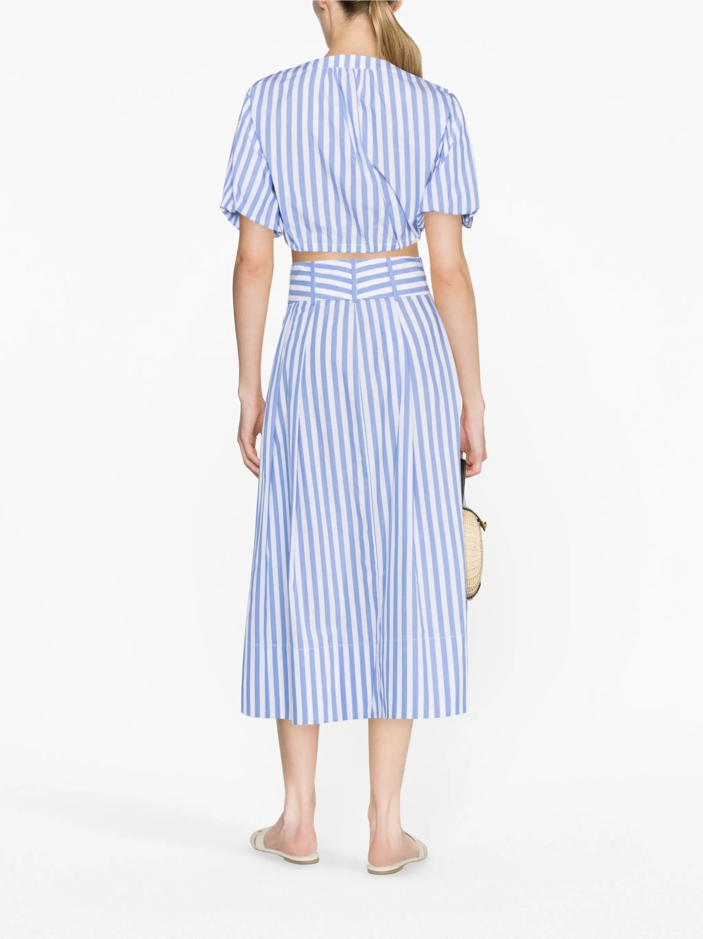 Kingsley striped cotton midi skirt