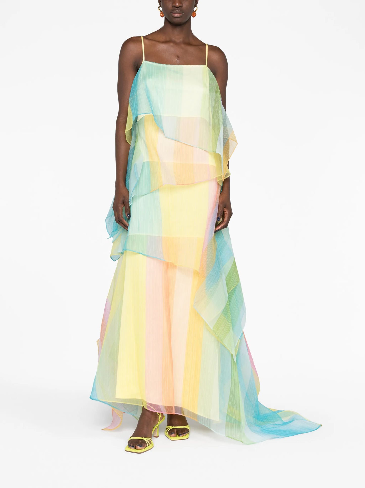 Kyla asymmetric tiered maxi dress