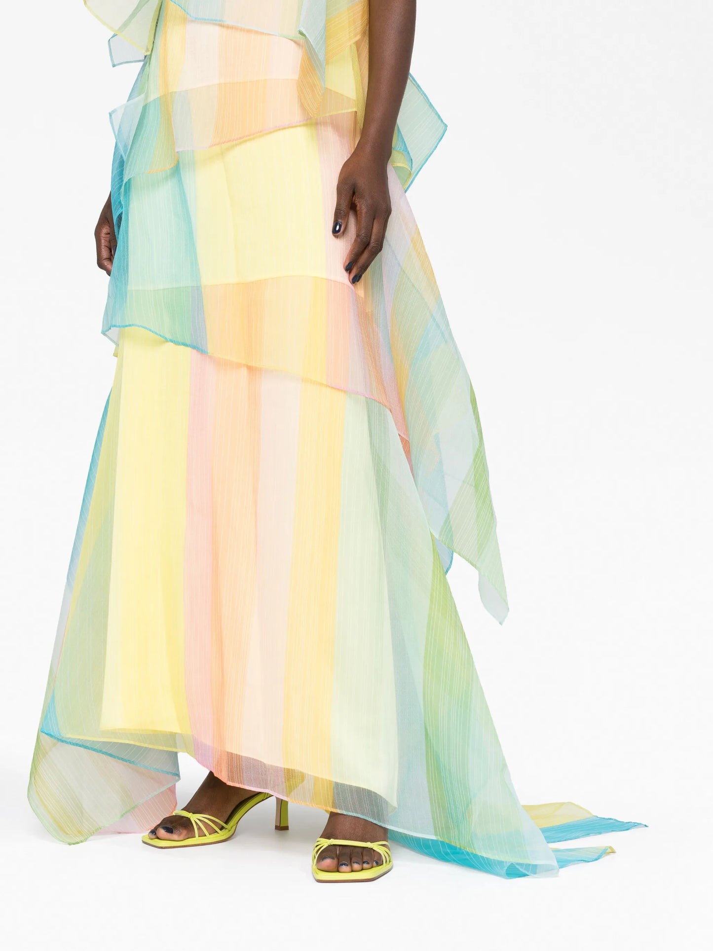 Kyla asymmetric tiered maxi dress