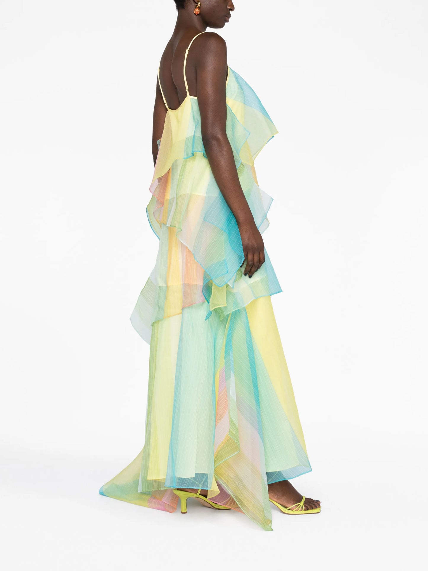 Kyla asymmetric tiered maxi dress