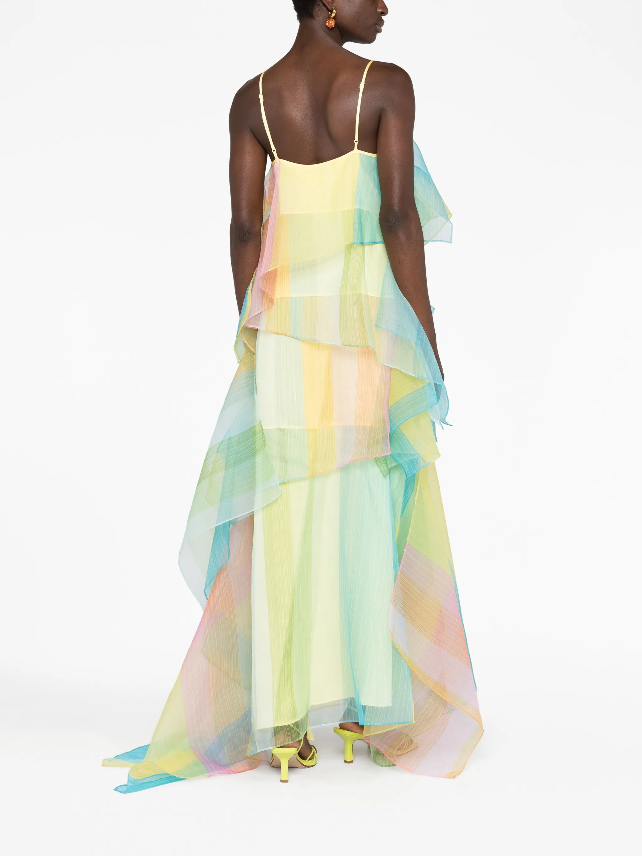Kyla asymmetric tiered maxi dress