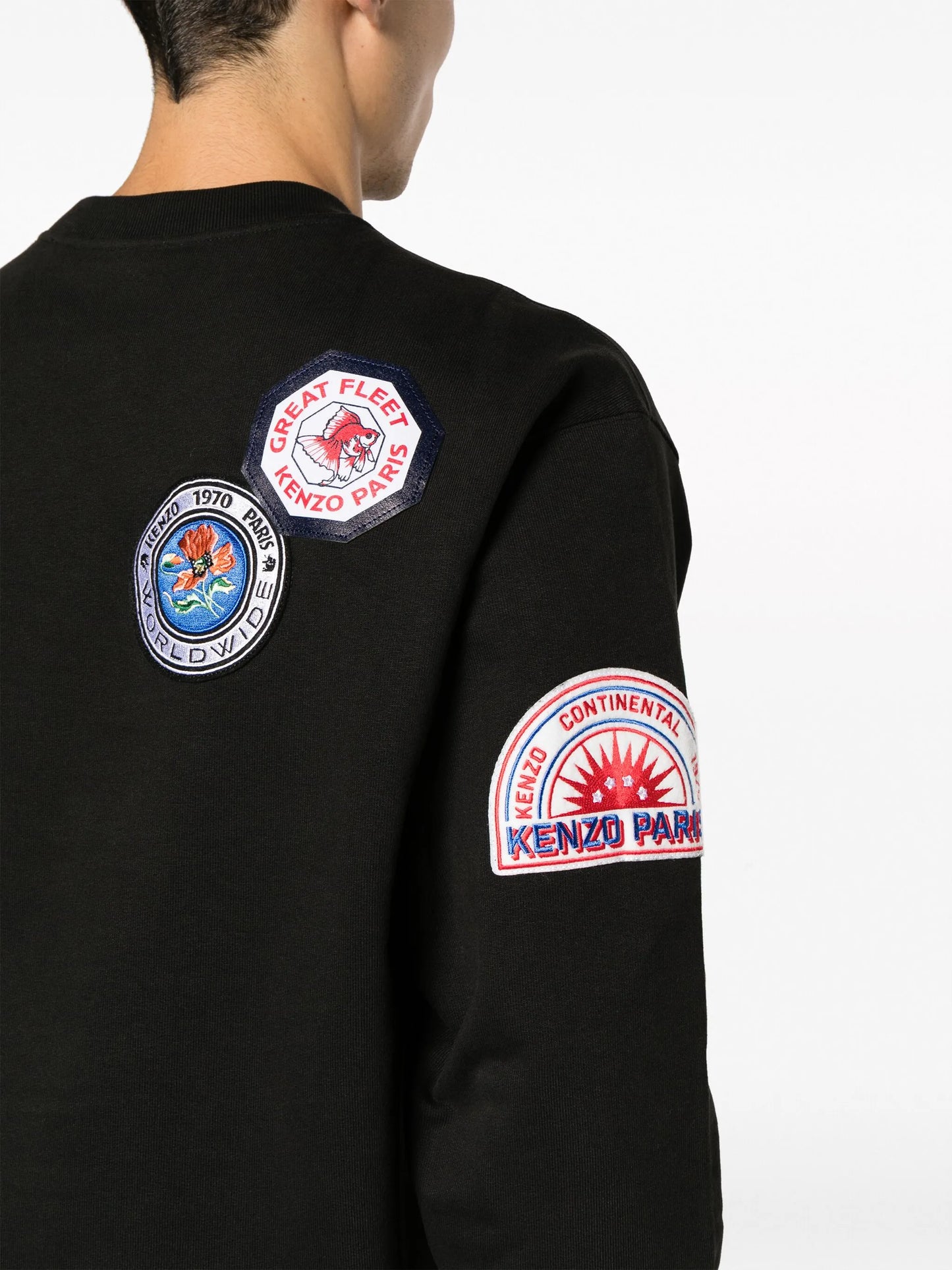 logo-patches drop-shoulder sweatshirt