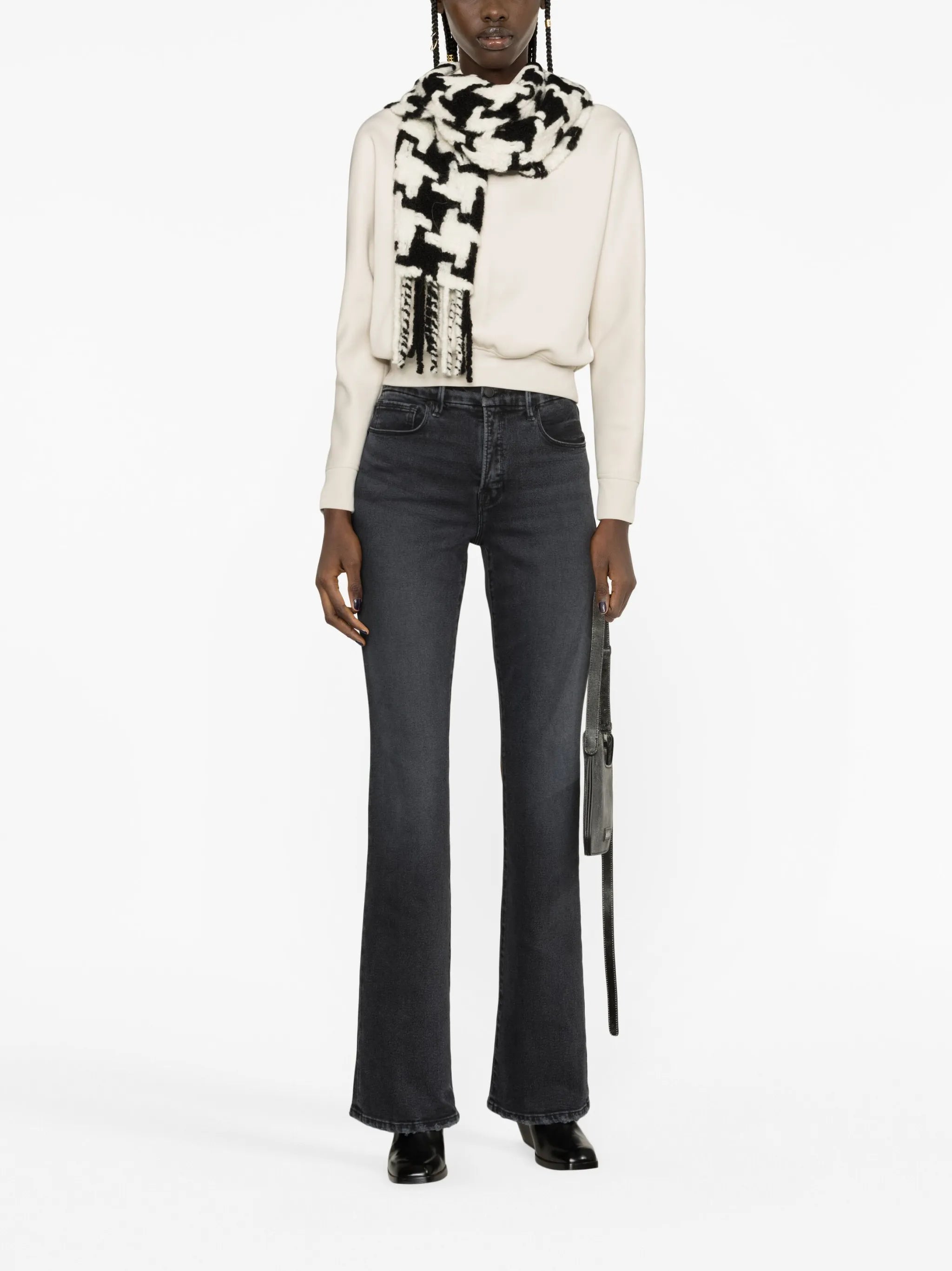 high-rise bootcut jeans