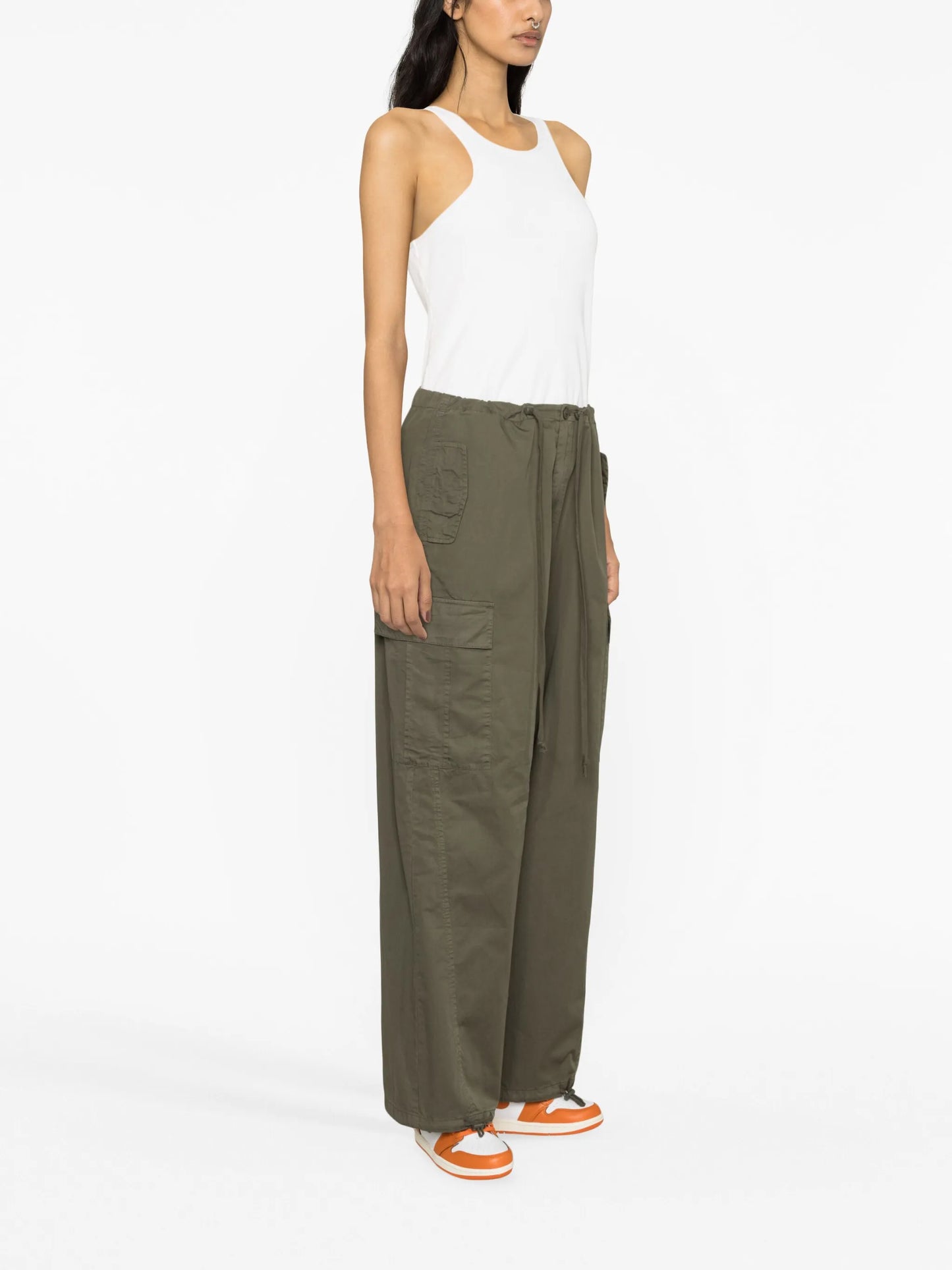 drawstring parachute trousers