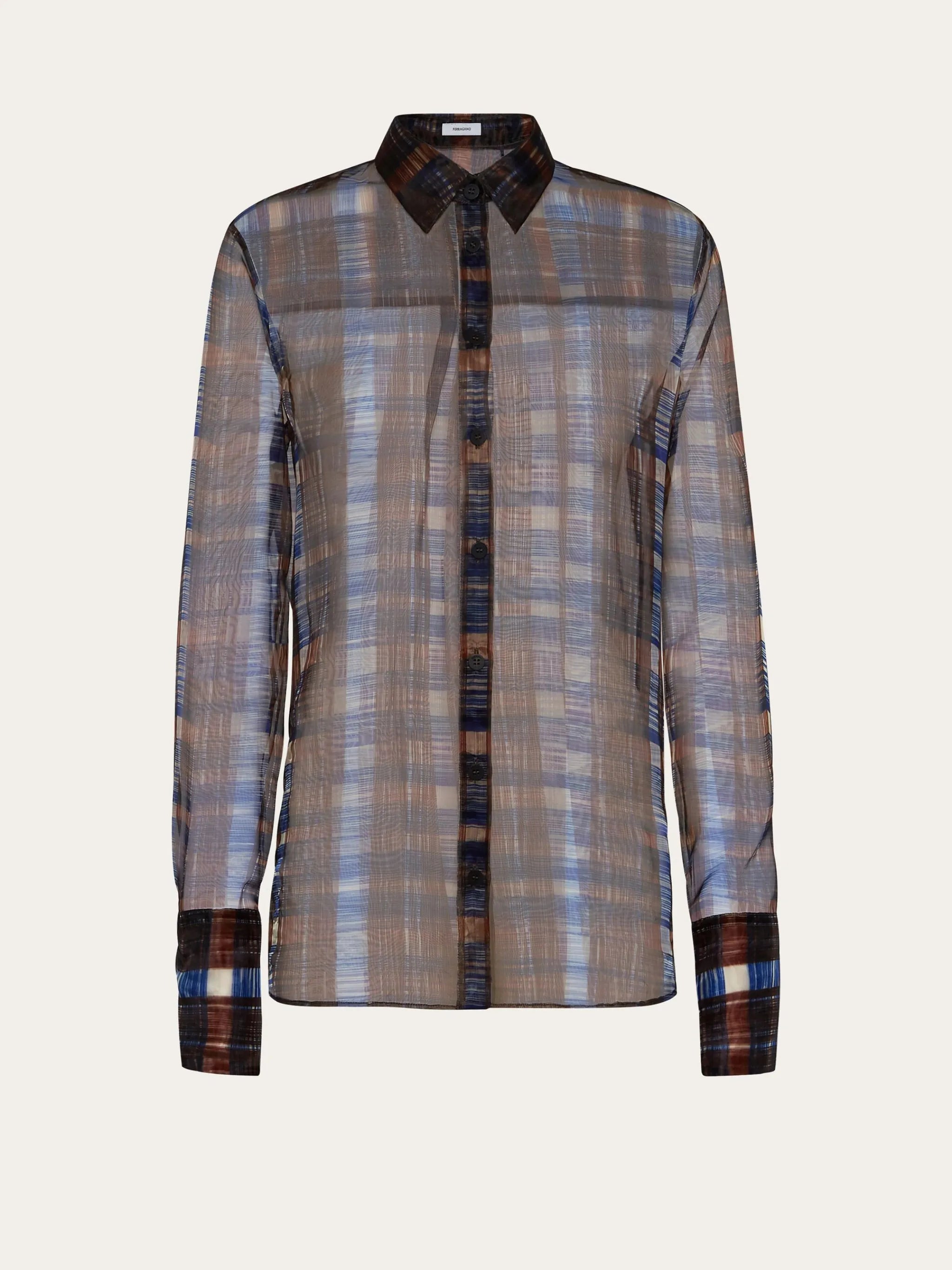 long-sleeved organza shirt