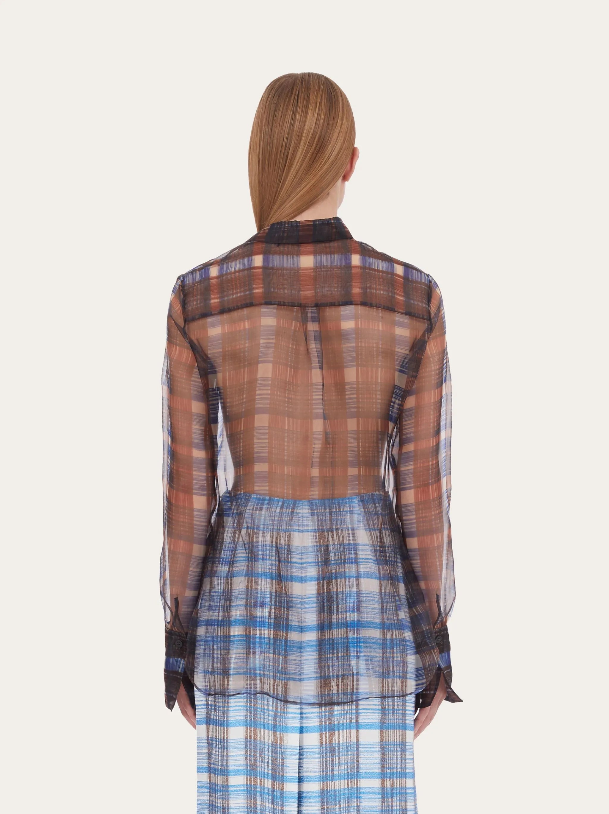 long-sleeved organza shirt