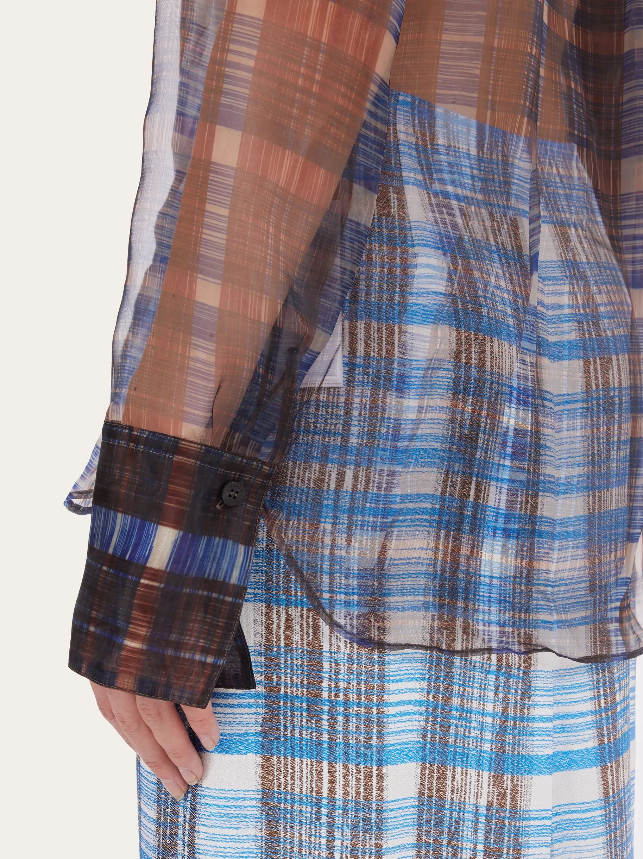 long-sleeved organza shirt