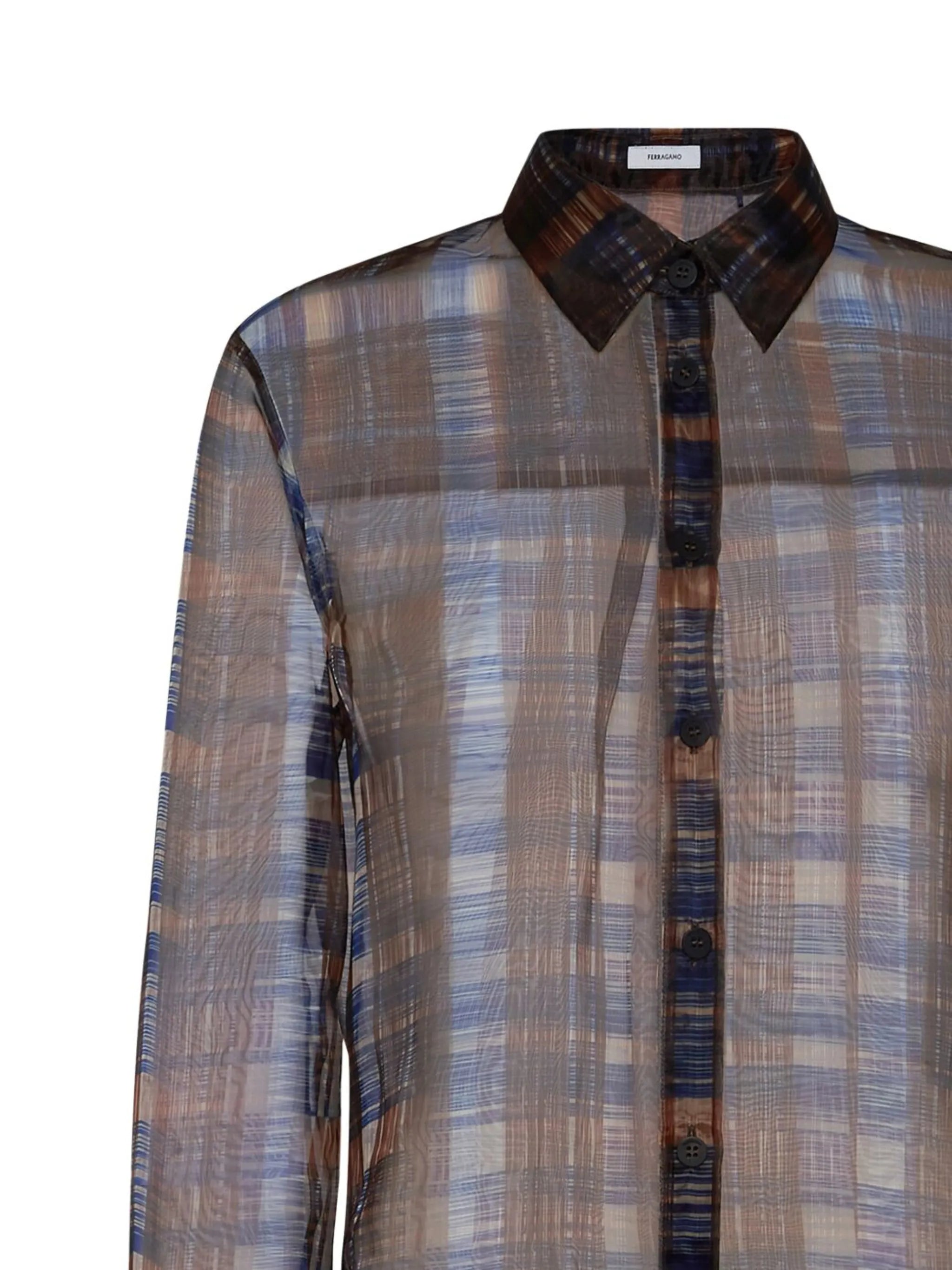 long-sleeved organza shirt