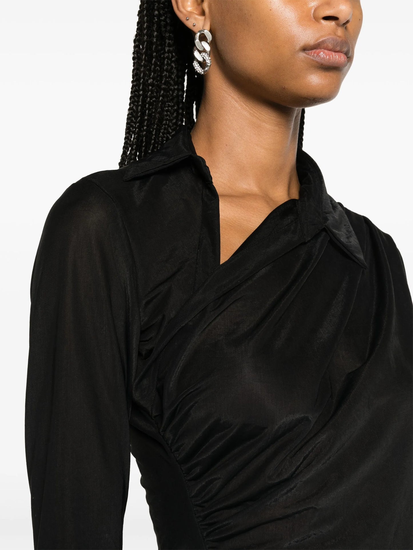 Alia asymmetric cropped shirt