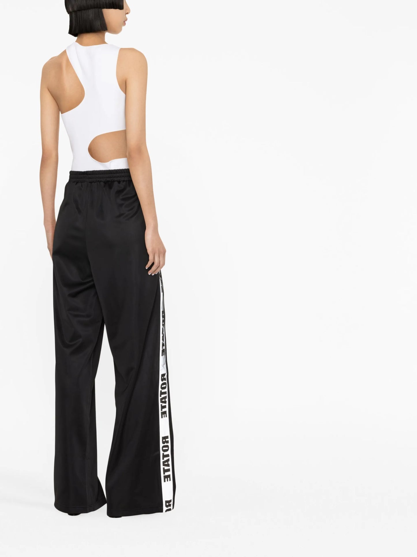 logo-tape straight trousers