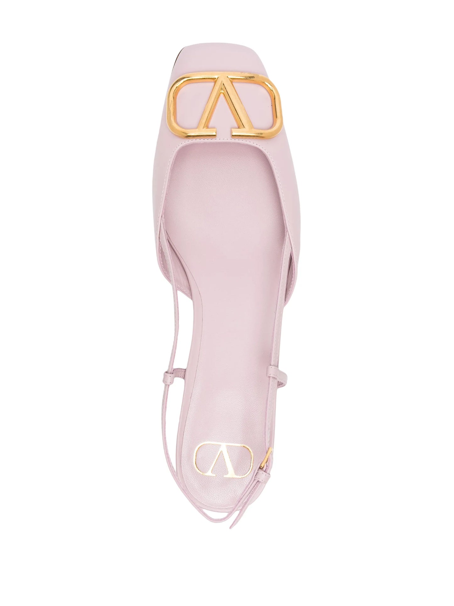VLogo leather slingback ballerina shoes