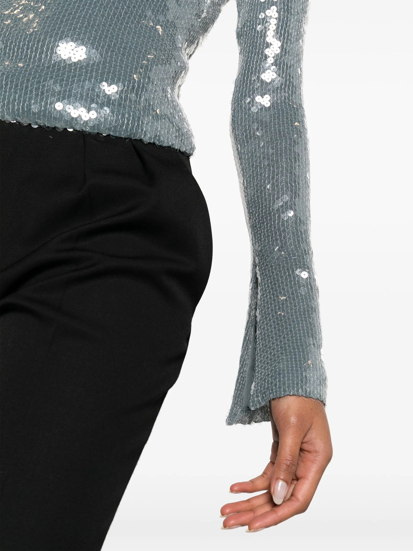 Solace off-shoulder sequinned top