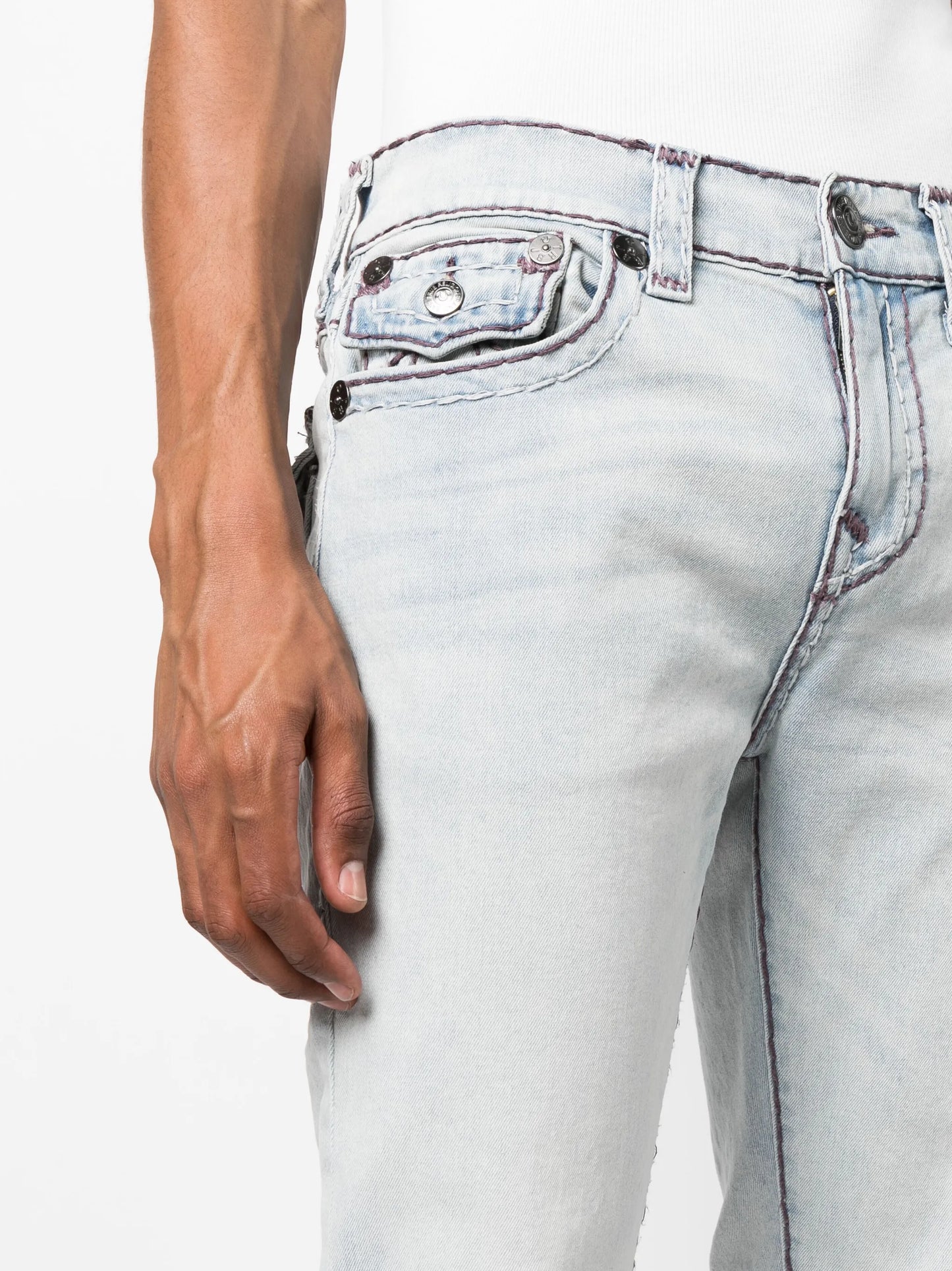 straight-leg denim jeans