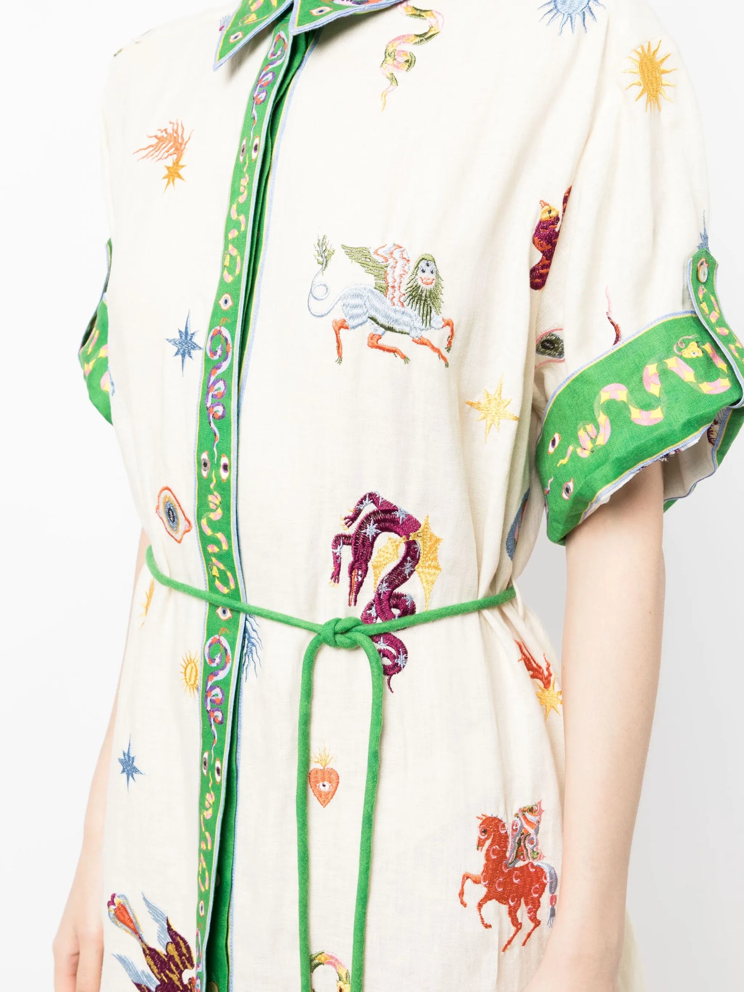 Seeker embroidered midi dress