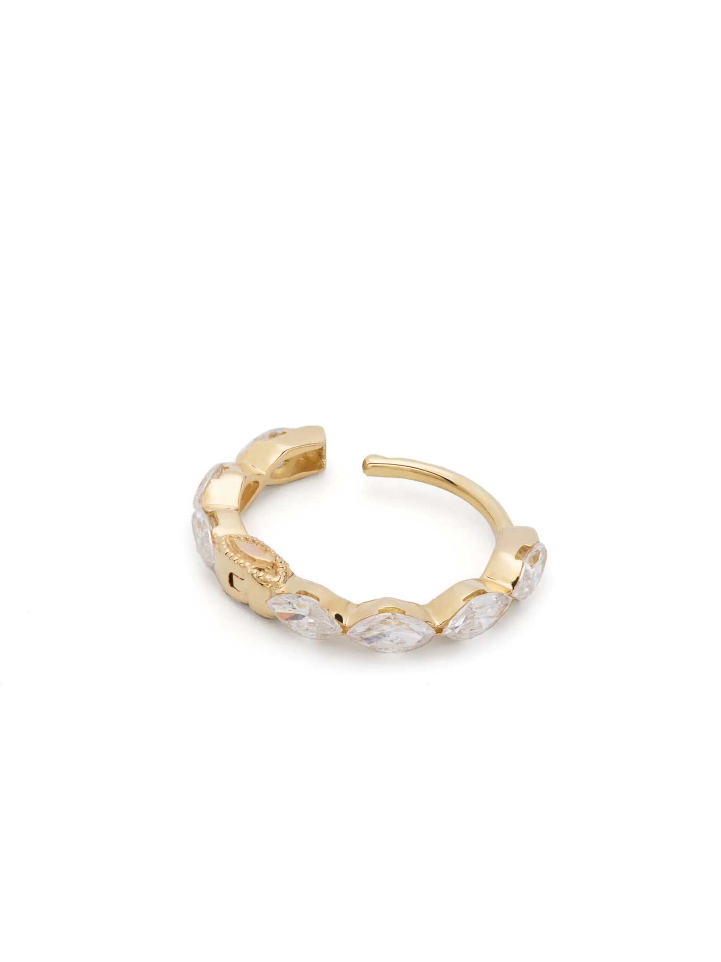 18kt yellow gold Invisible Set diamond hoop earring