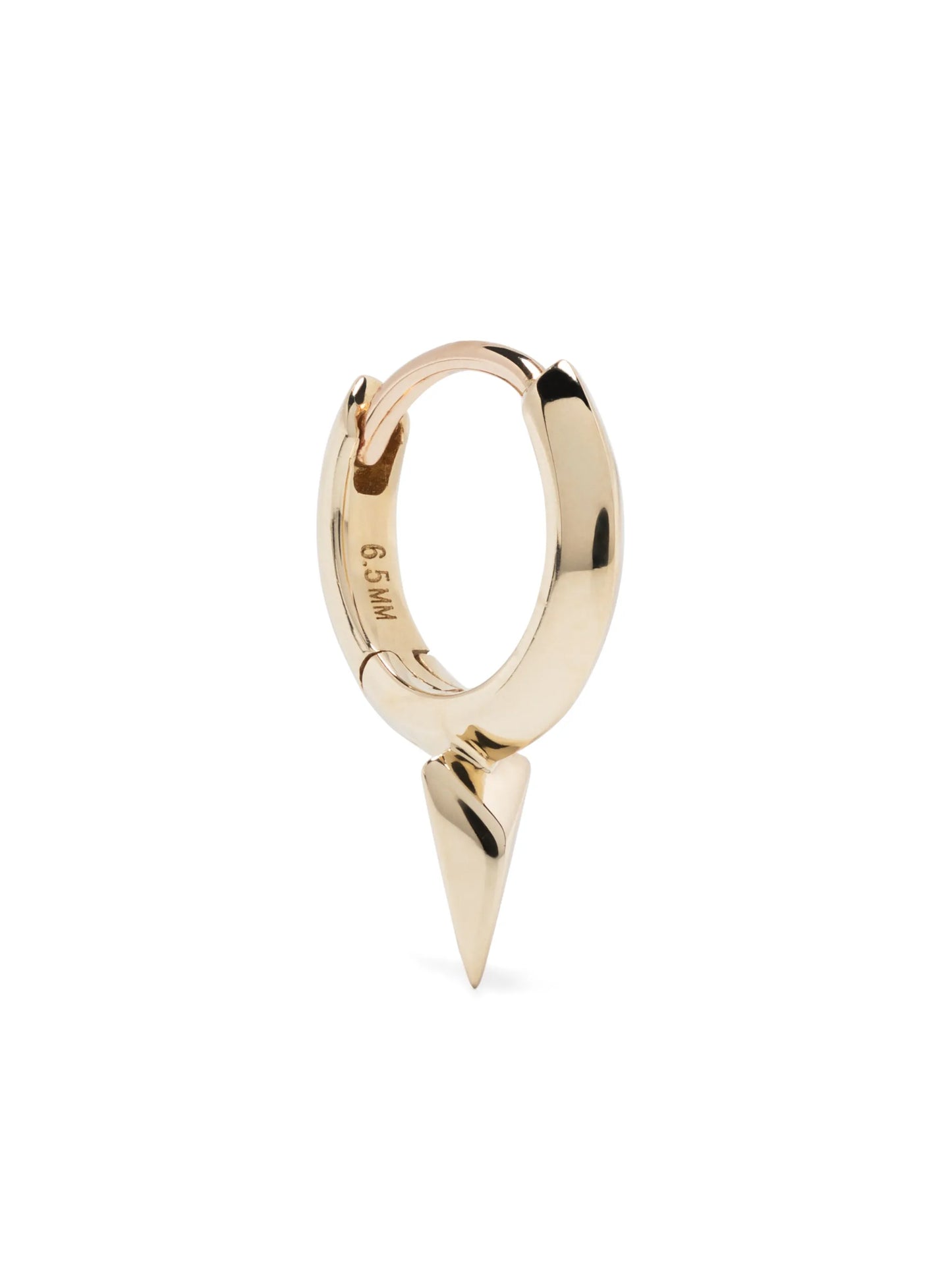 14kt yellow gold Faceted Short Spike hoop earring