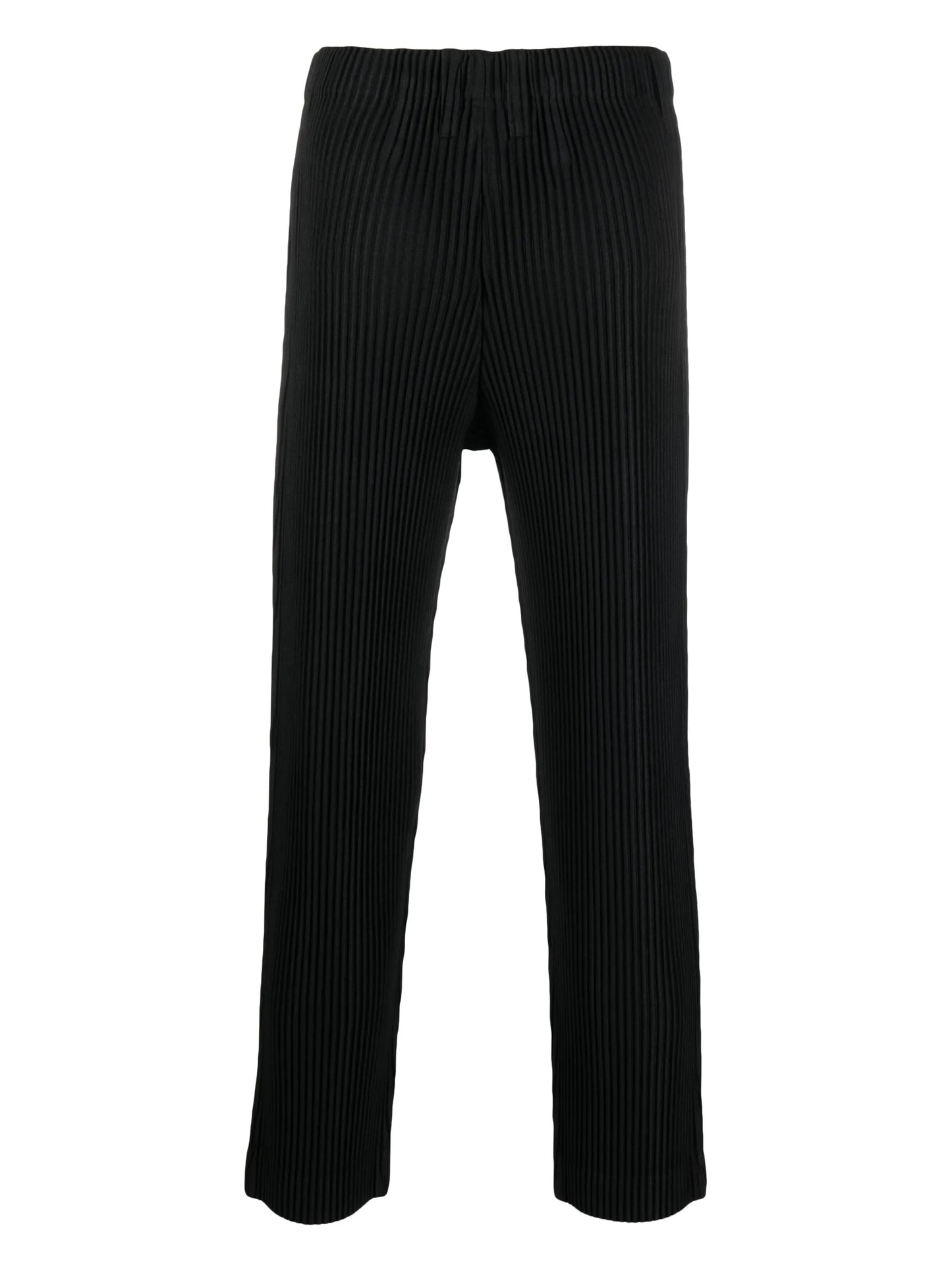 pleated straight-leg trousers