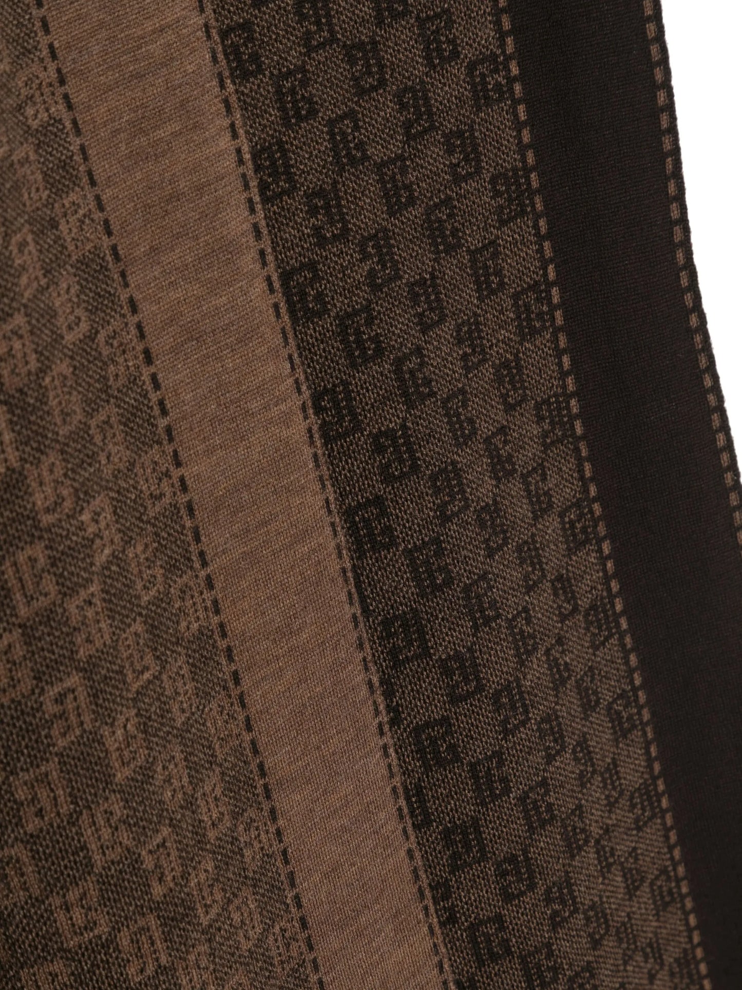 monogram-jacquard wool scarf
