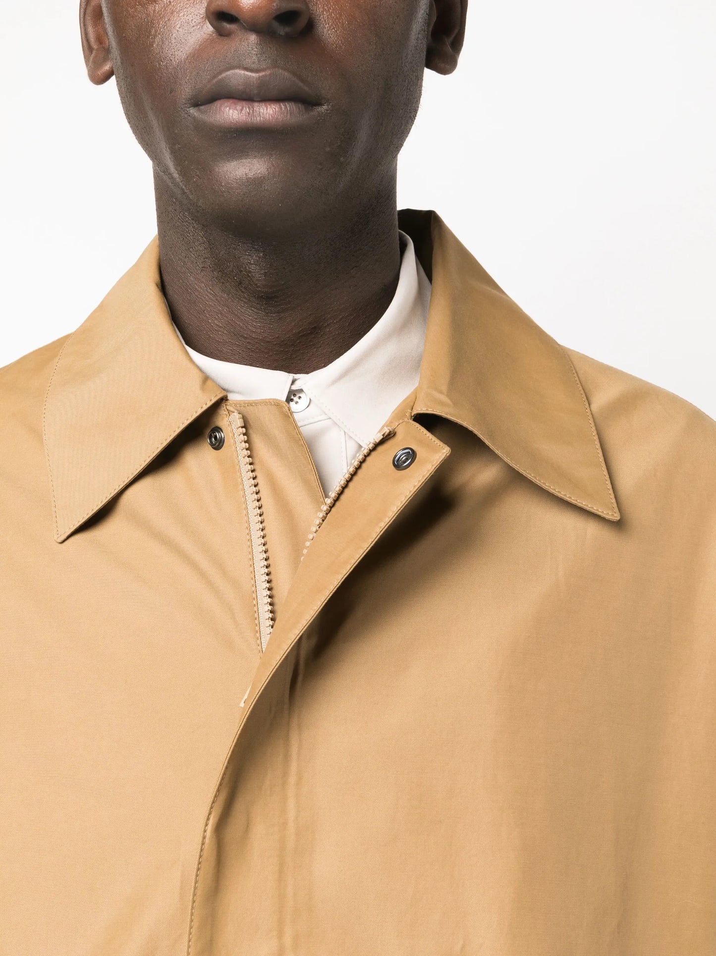 knee-length drawstring-hem coat