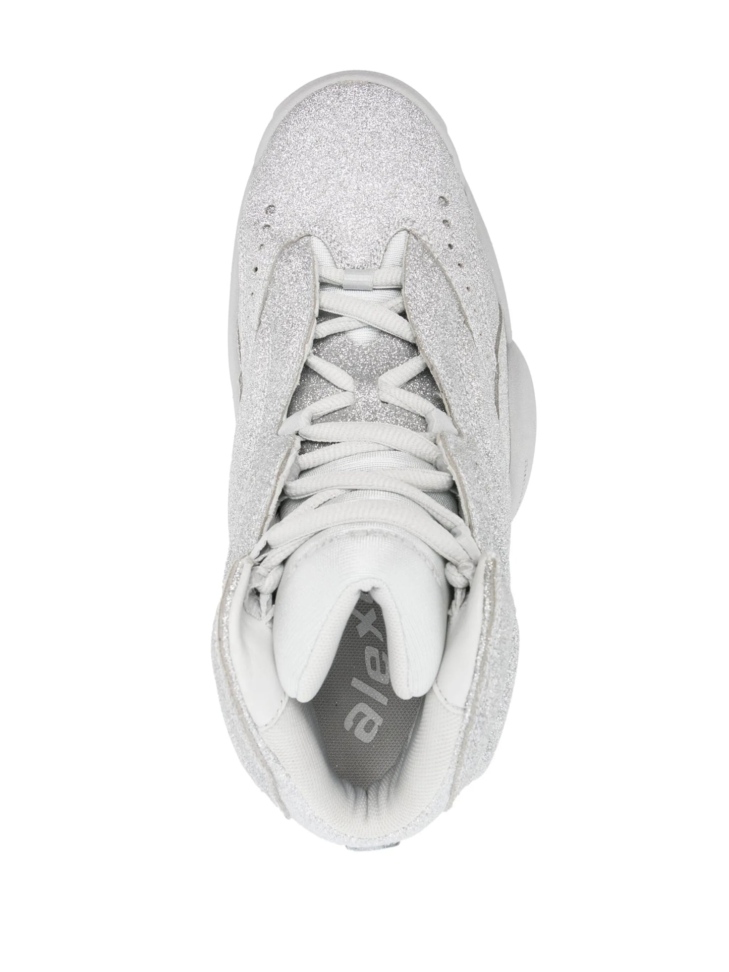Hoop glittery high-top sneakers