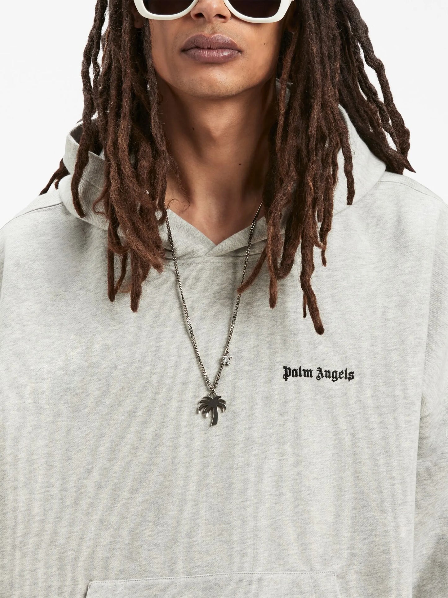 embroidered-logo hoodie