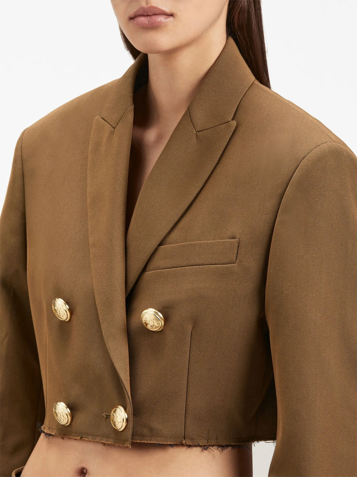 double-breasted cropped blazer