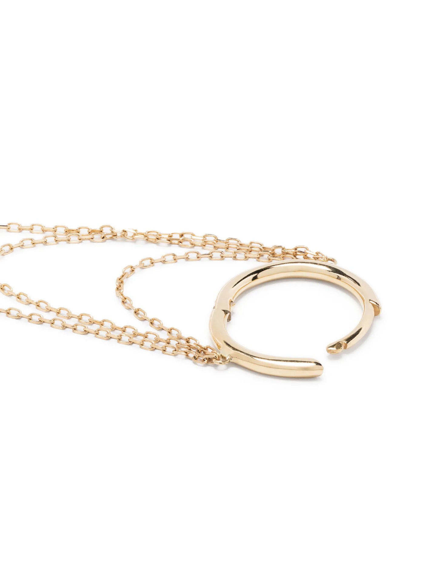 18kt yellow gold chain-link drop earring