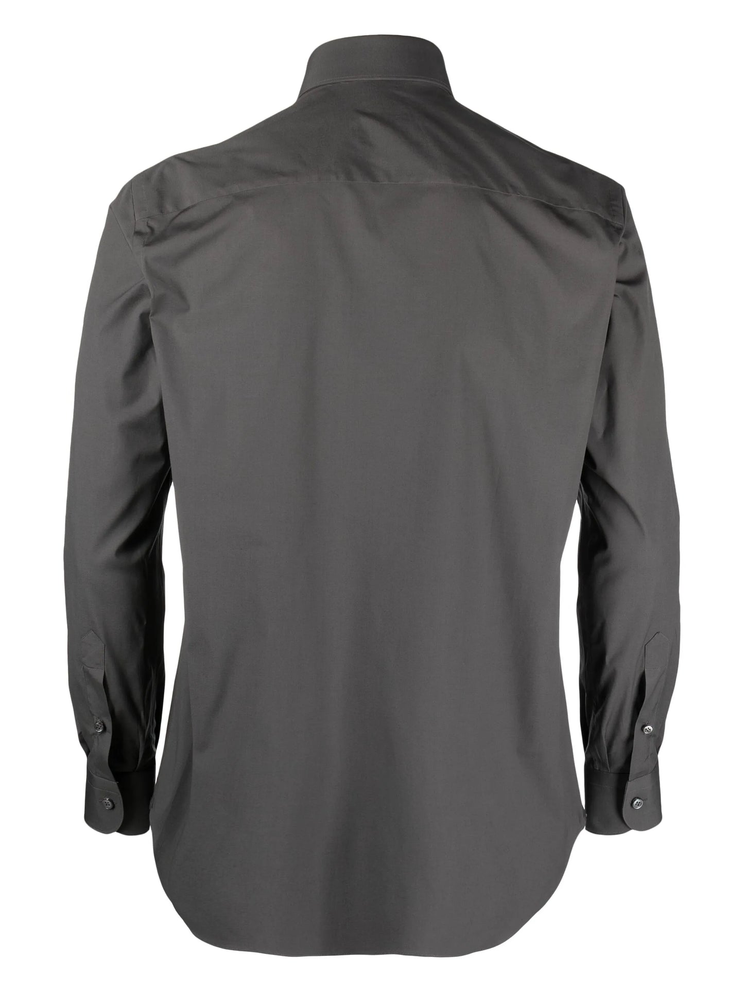 stretch-cotton pointed-collar shirt