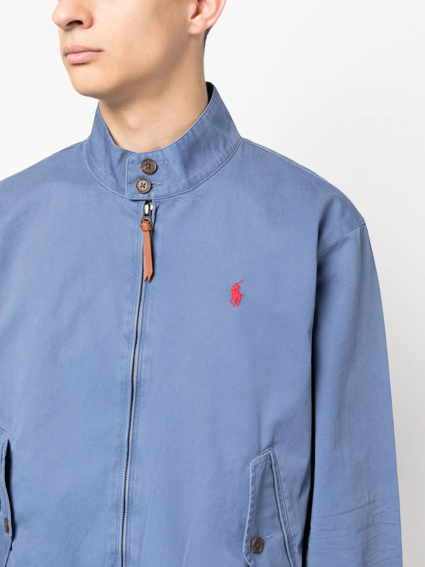 logo-embroidered zip-up bomber jacket