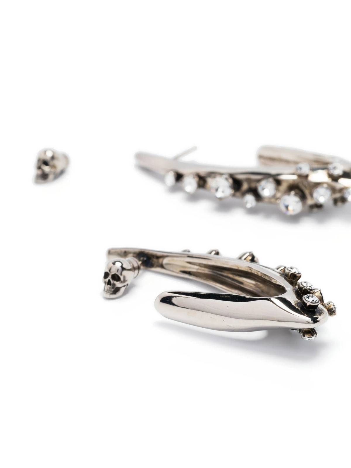 crystal-embellished faceted hoop earrings
