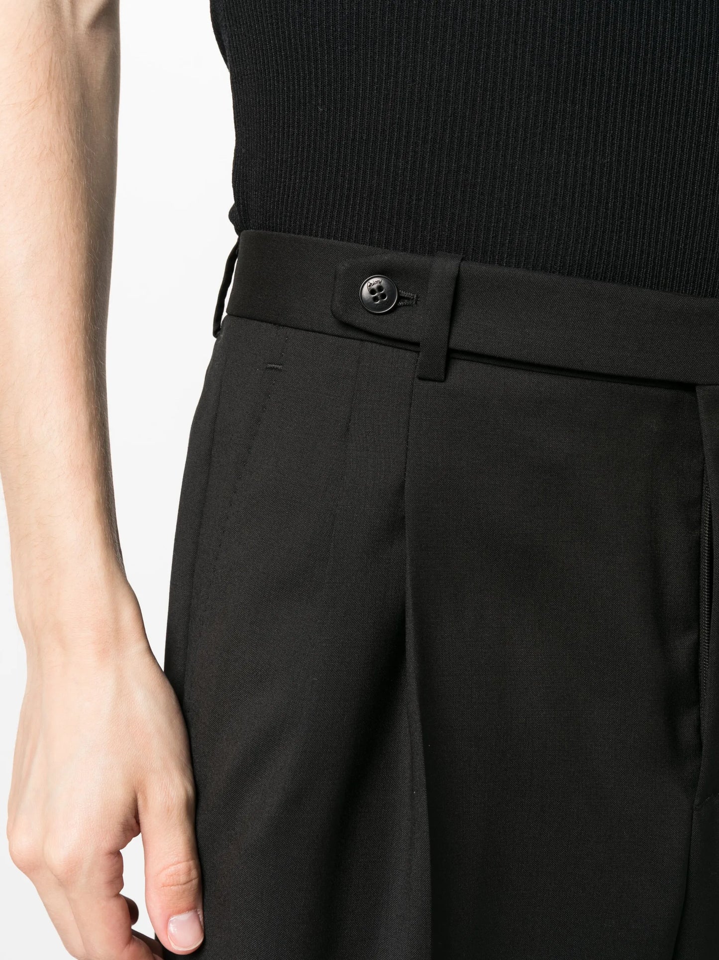 pleated tailored trousers