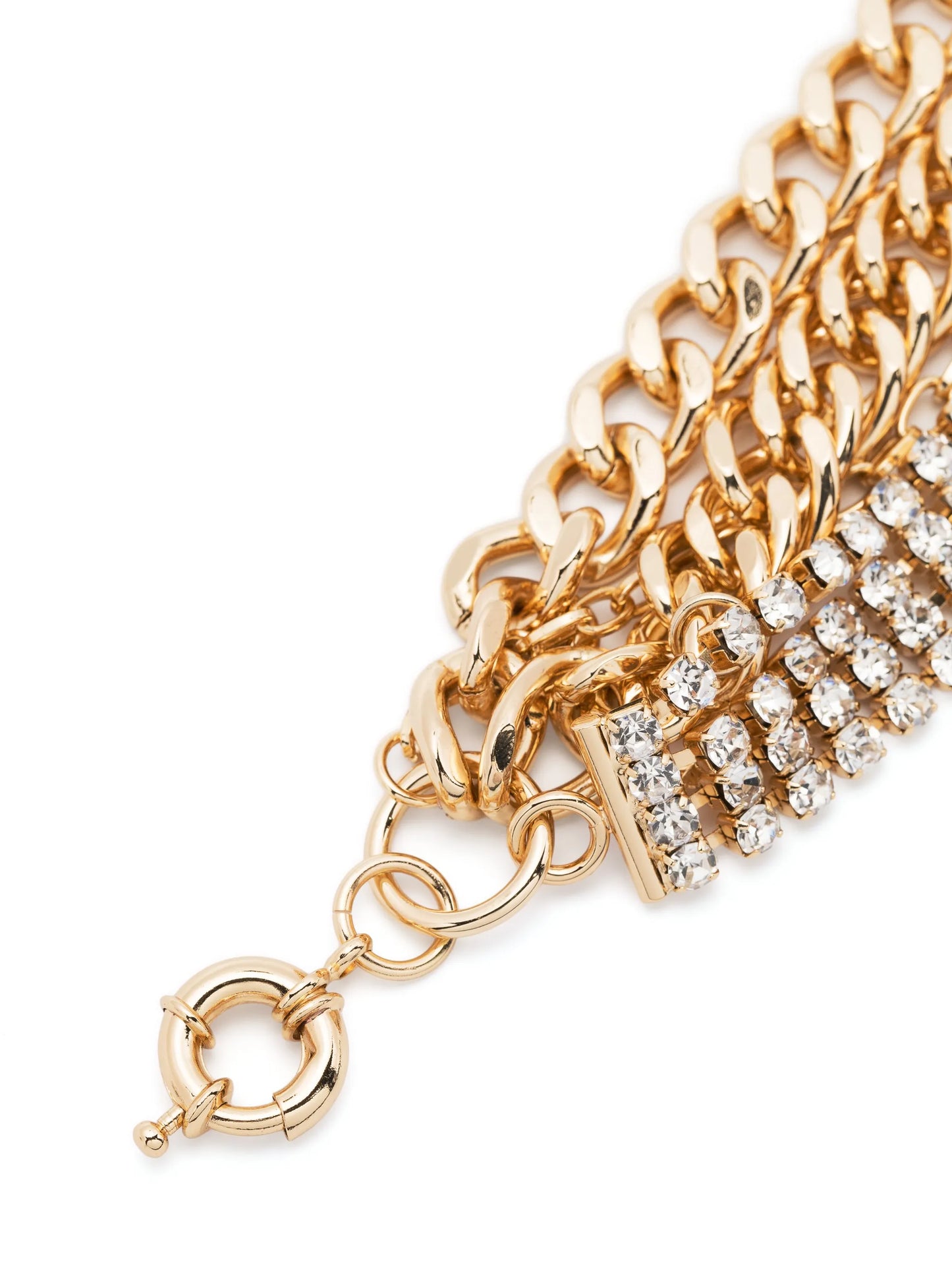 layered crystal chain necklace