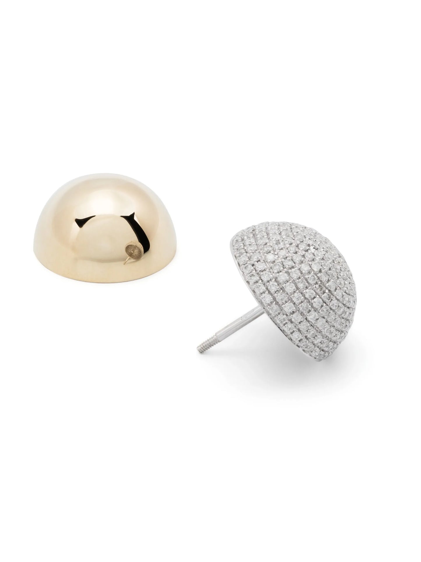 9kt yellow and white gold Boule Disco diamond earrings