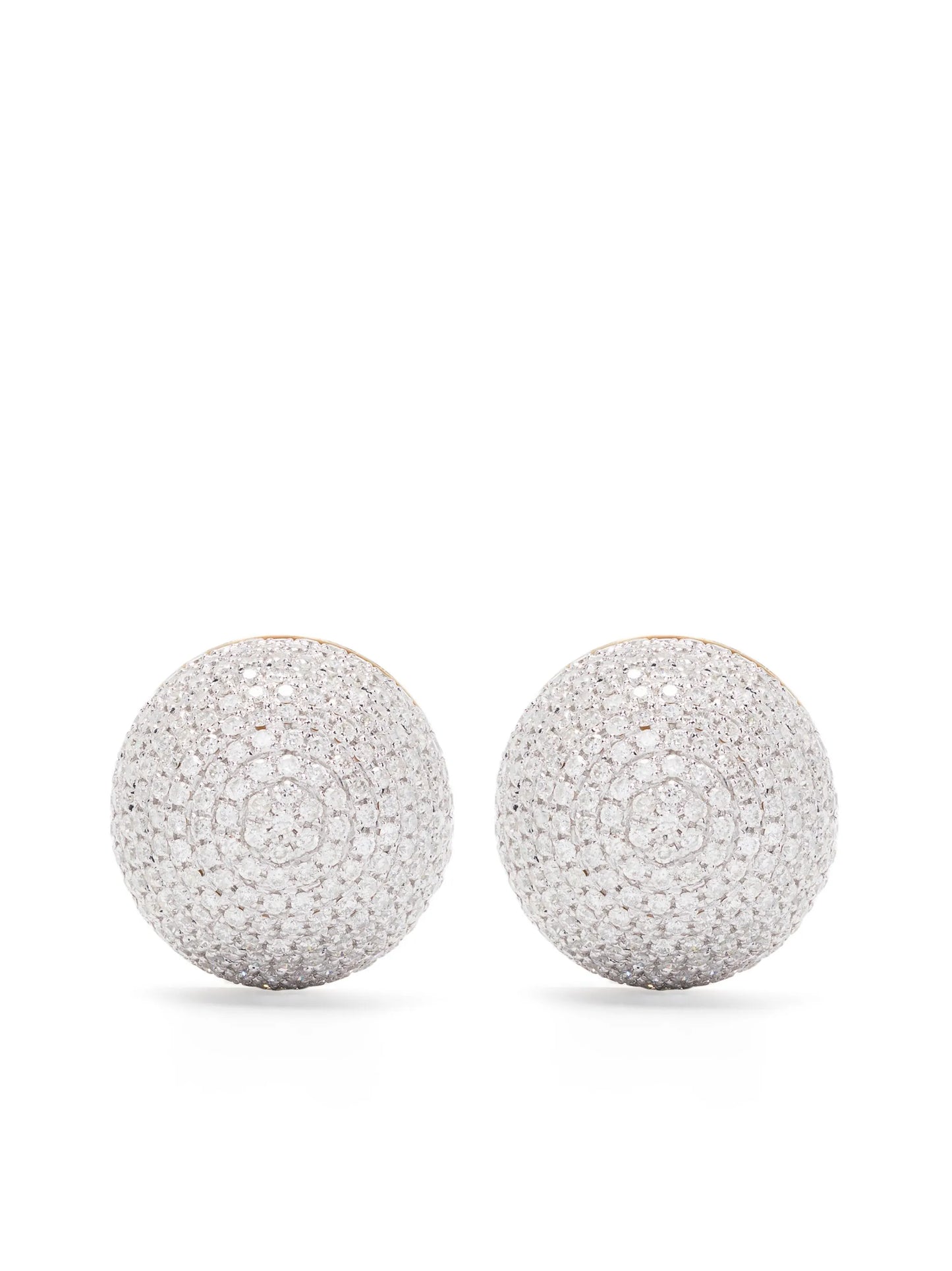 9kt yellow and white gold Boule Disco diamond earrings