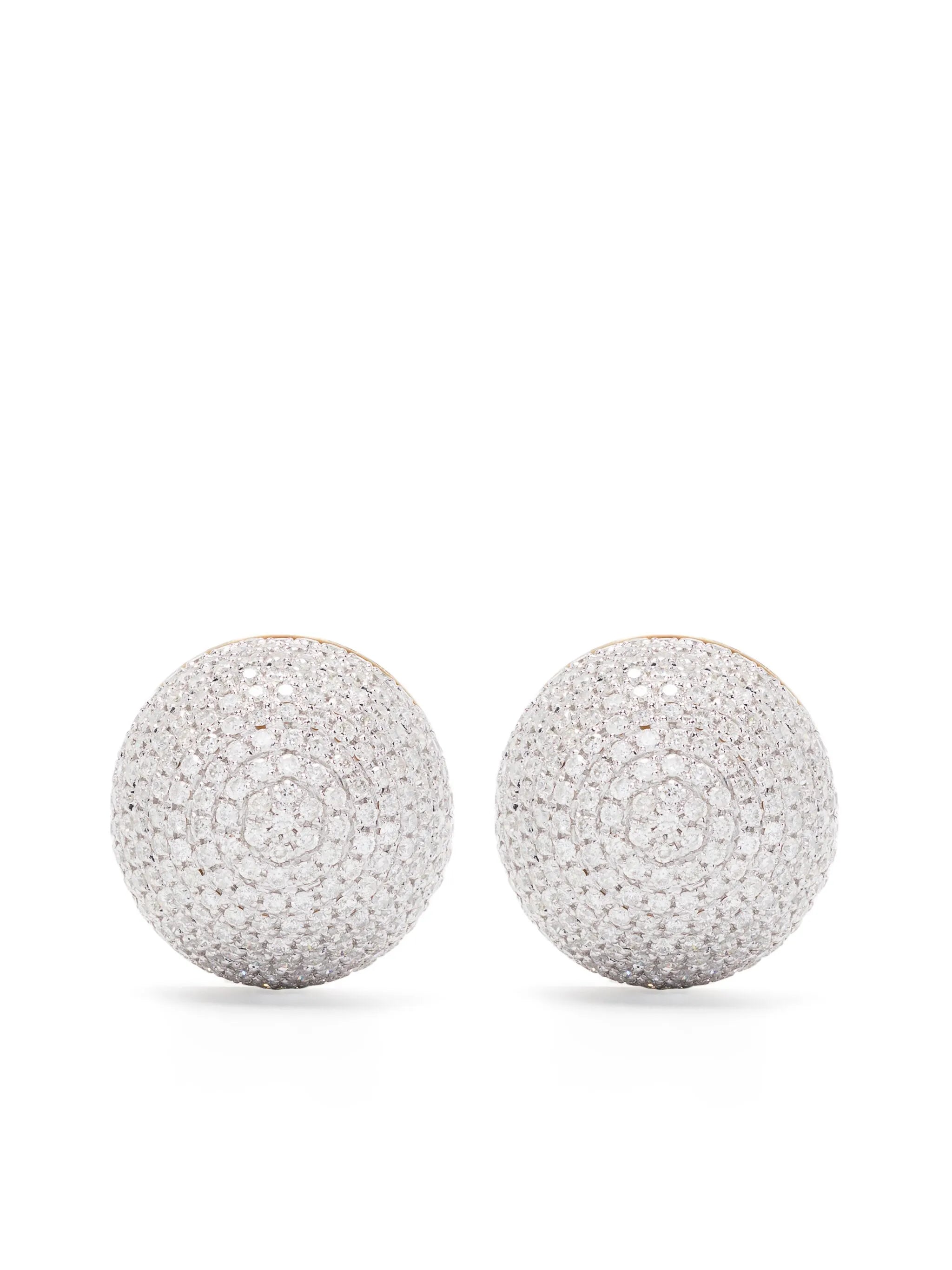 9kt yellow and white gold Boule Disco diamond earrings
