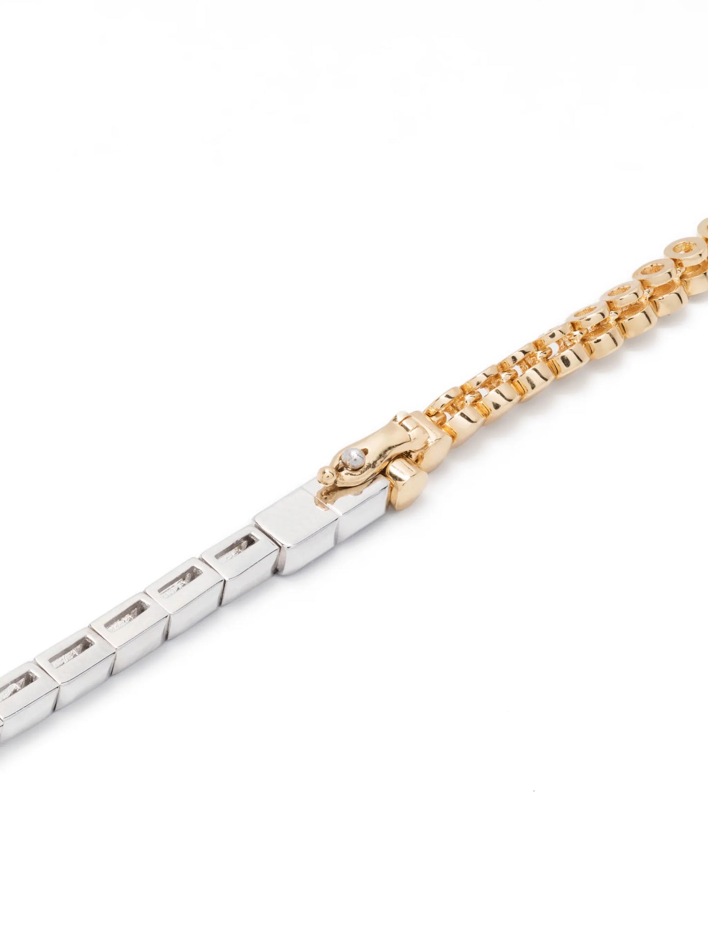 collier rivière baguettes clos & diamants 2 ors
