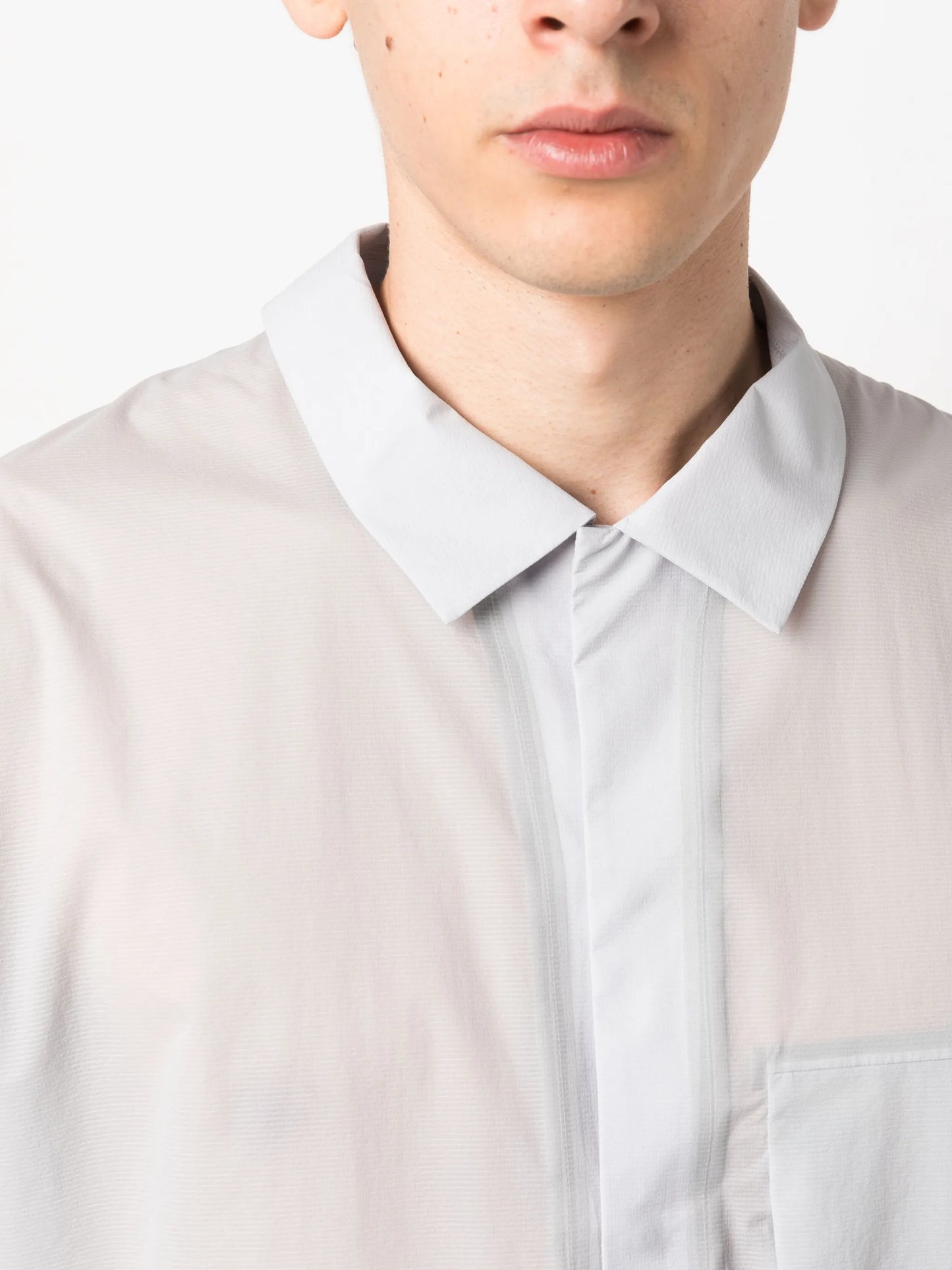 semi-sheer short-sleeve shirt