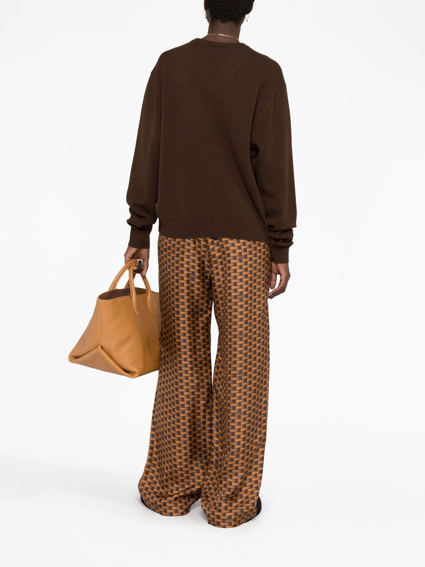 Pennant-print wide-leg trousers