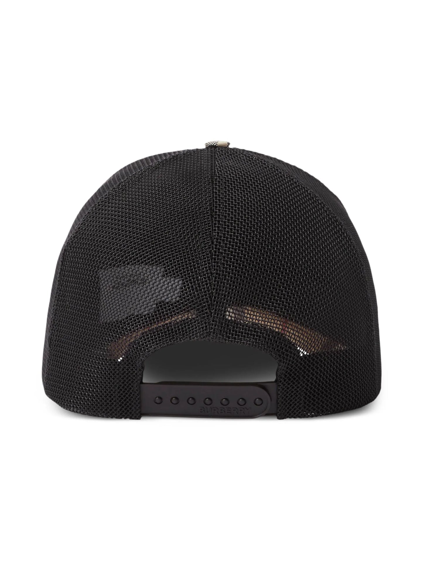 check-pattern mesh cap
