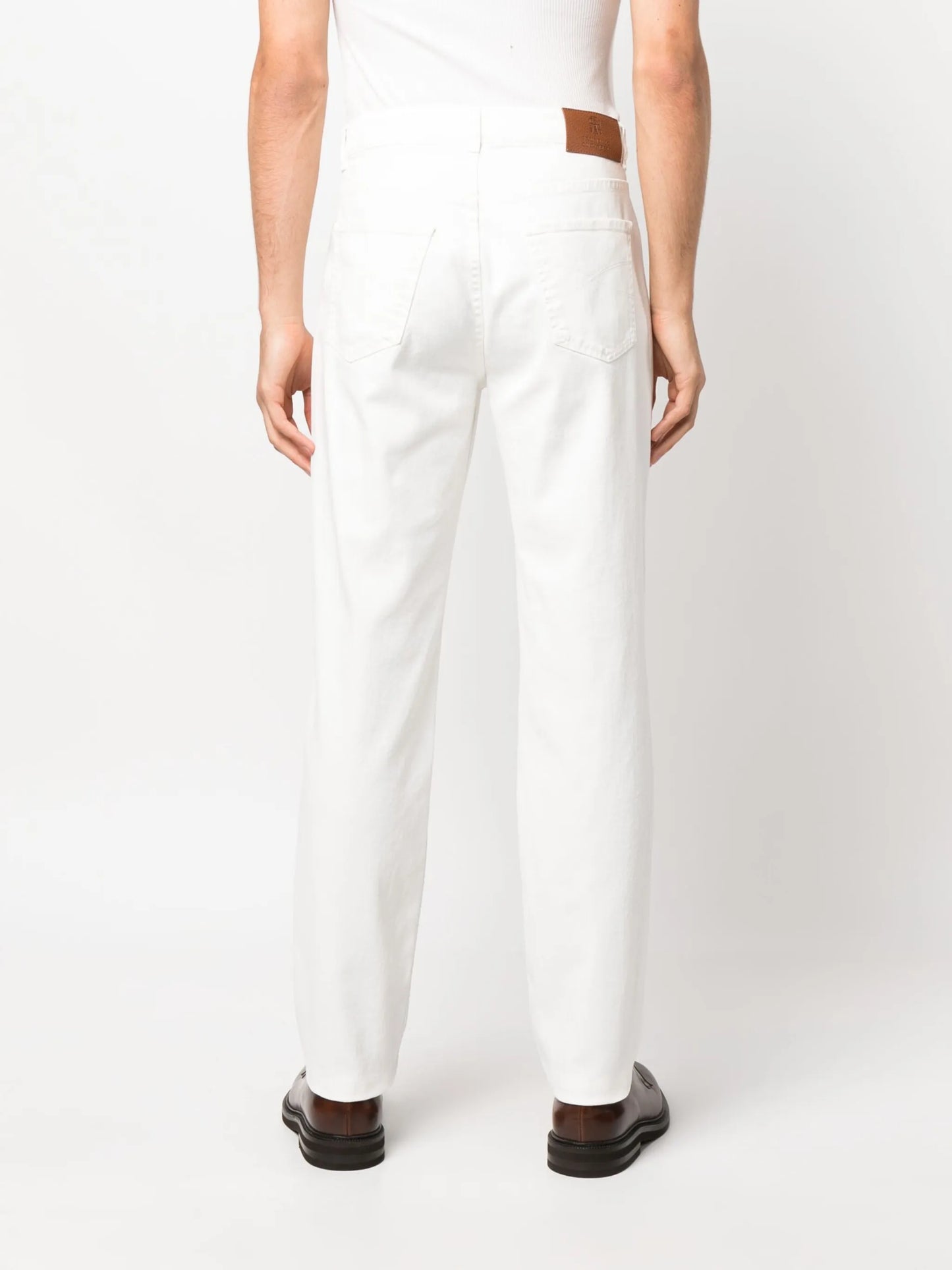 straight-leg denim jeans