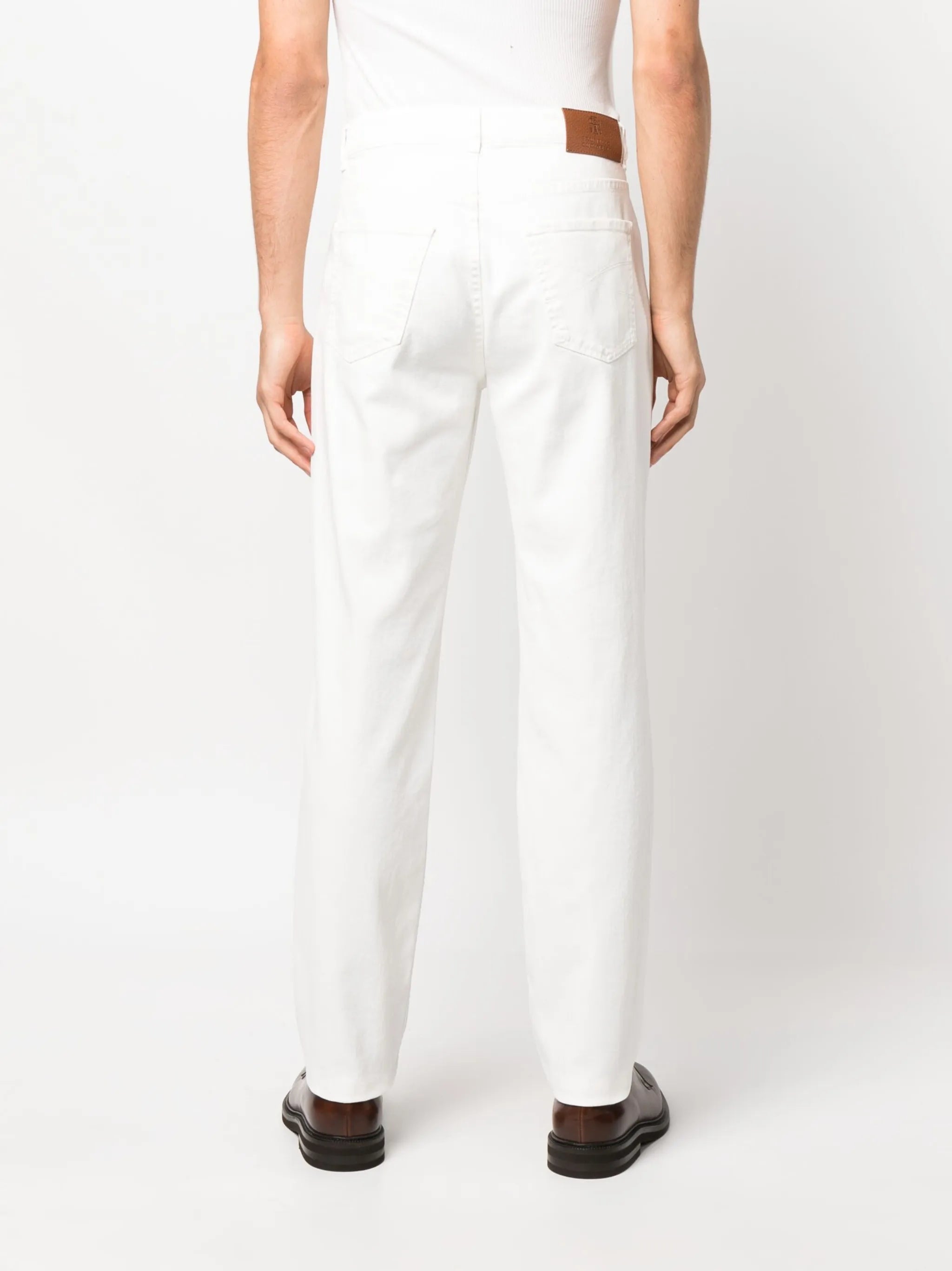 straight-leg denim jeans