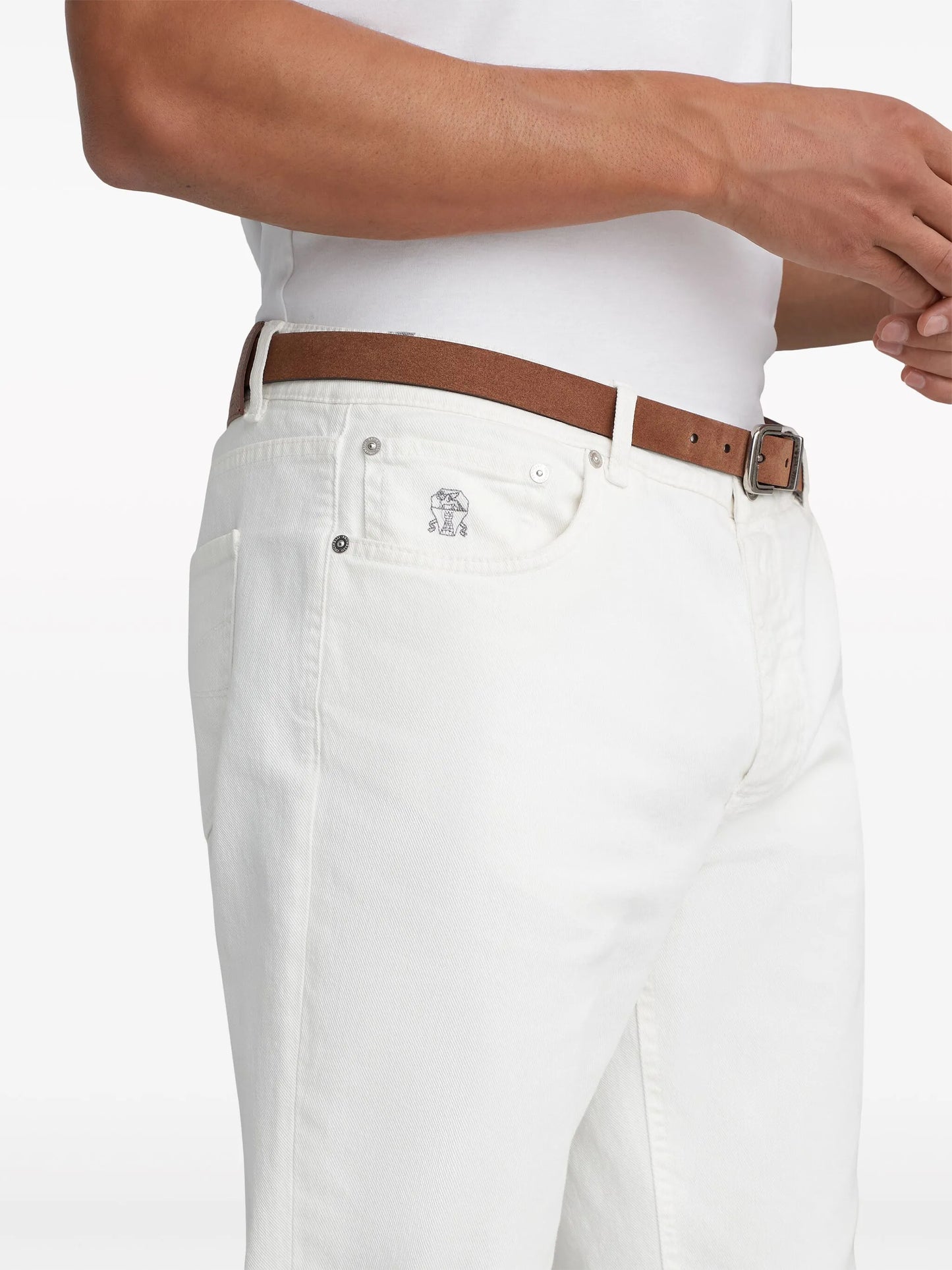 straight-leg denim jeans