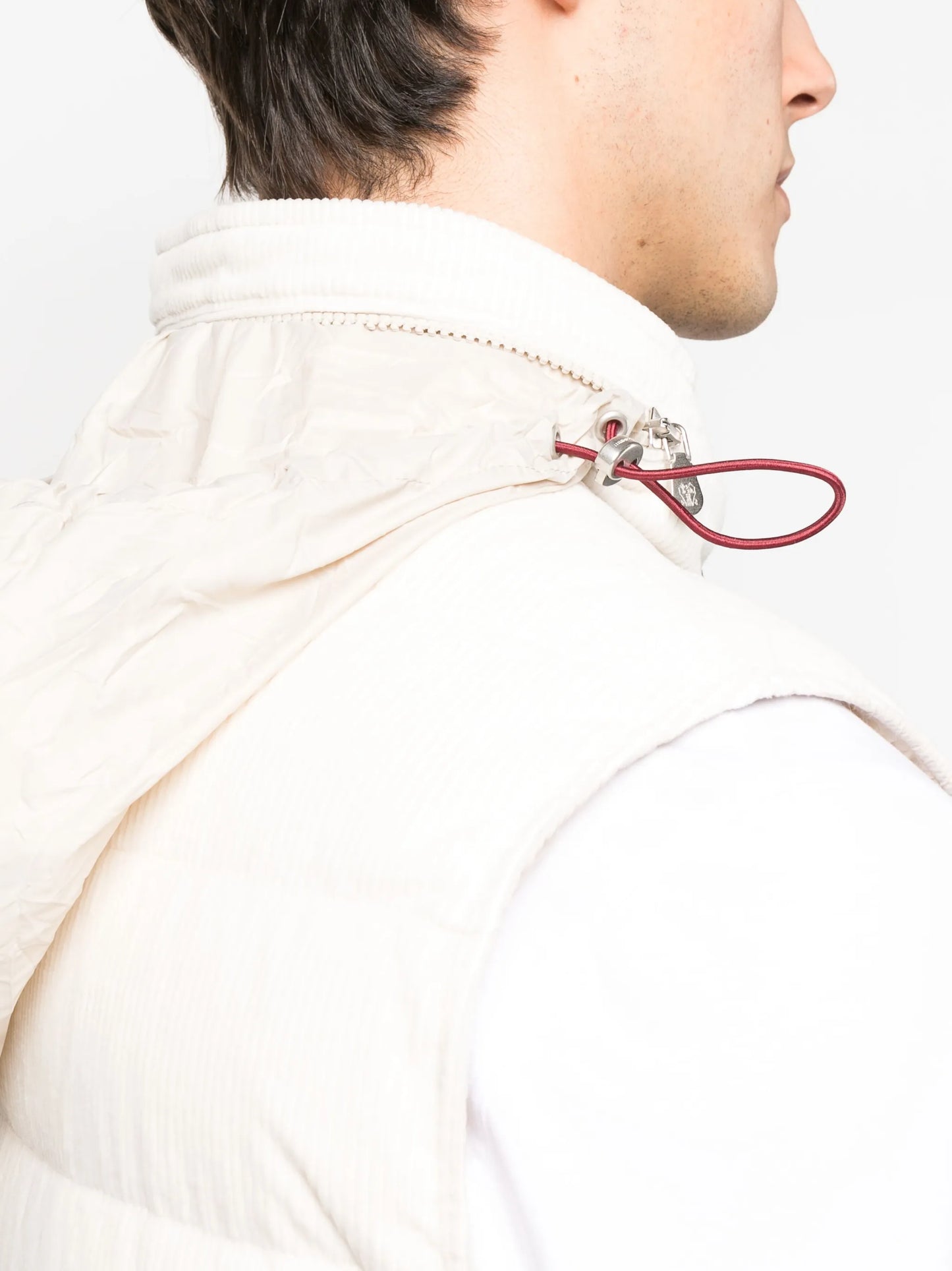 corduroy padded down gilet