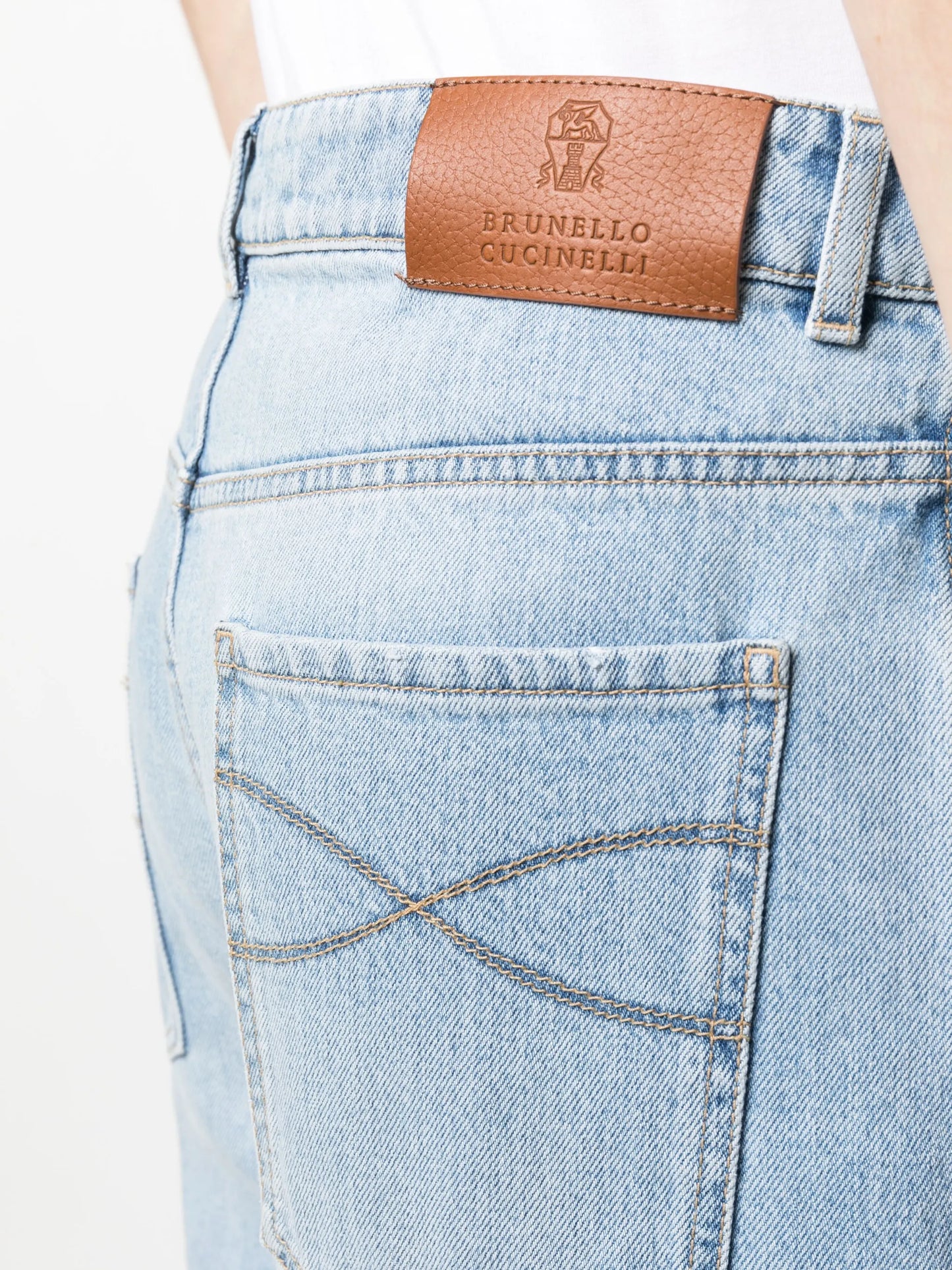 straight-leg denim jeans