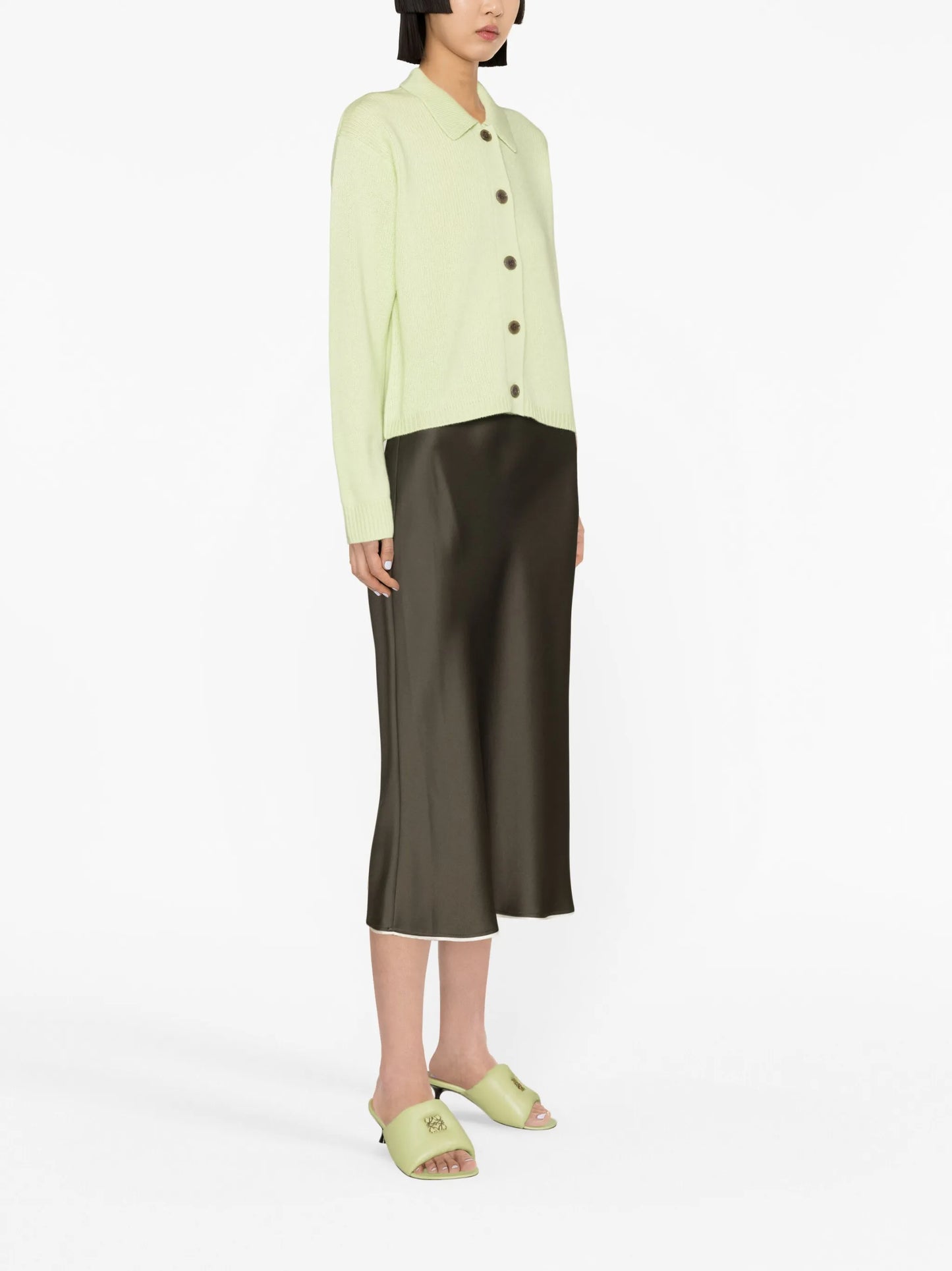 pointed-collar cashmere cardigan