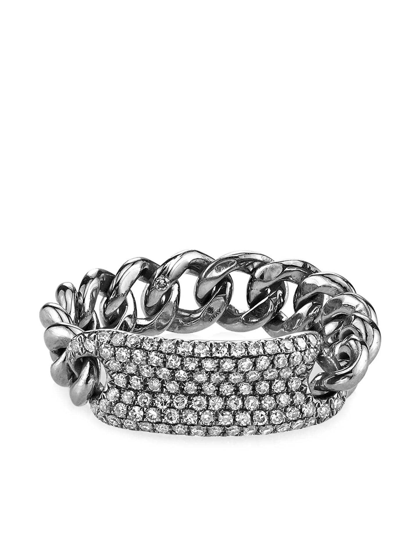 18K white gold Mini Link diamond ring