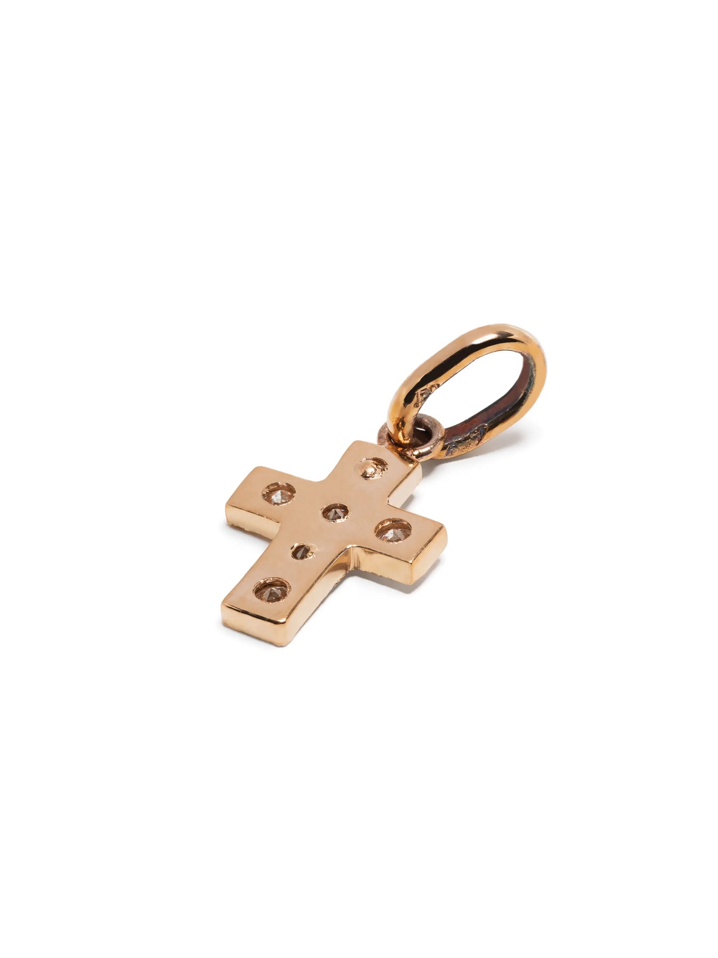 18kt rose gold Cross diamond pendant